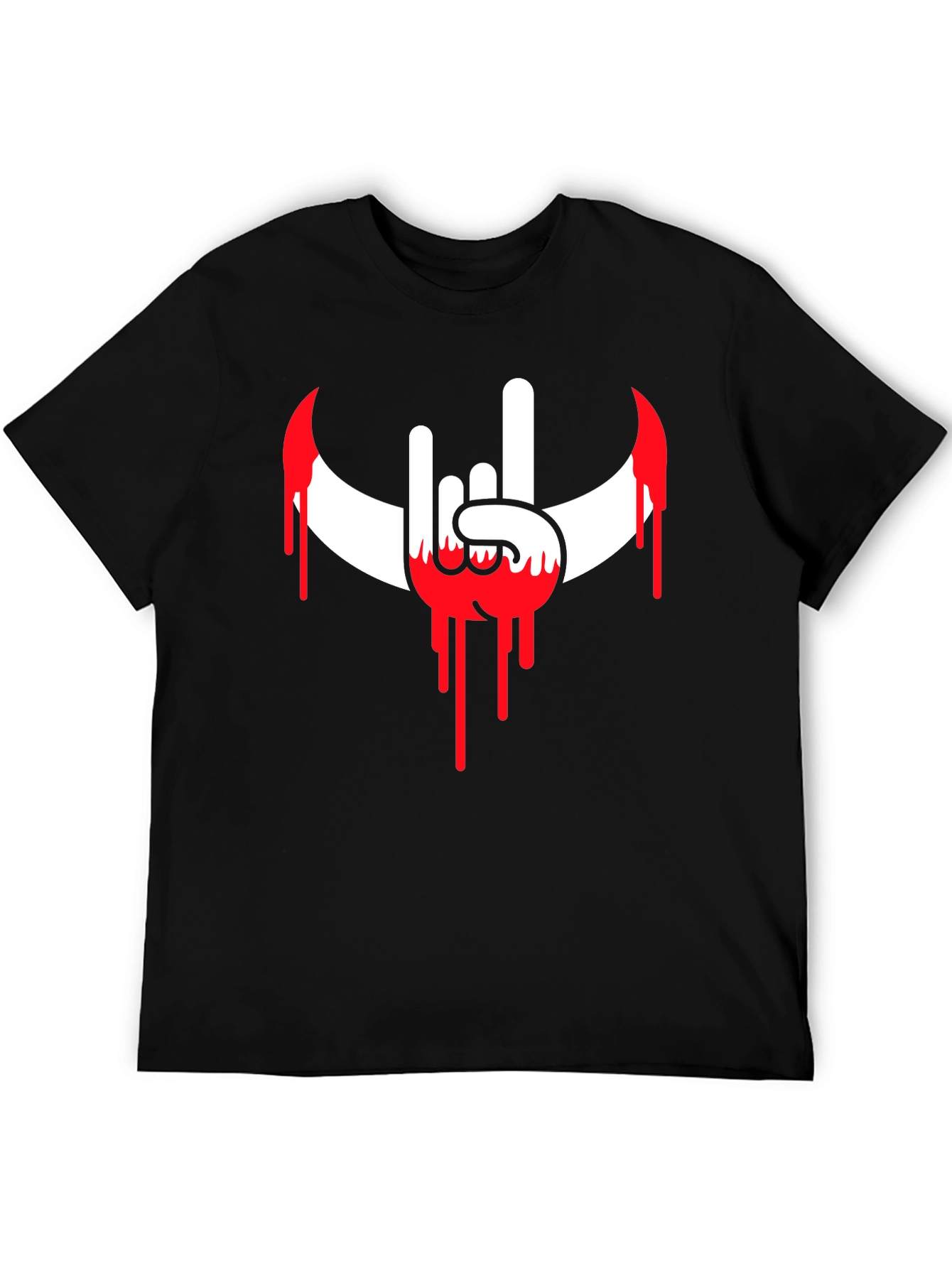 Rock On Bloody Crescent T-Shirt - Black