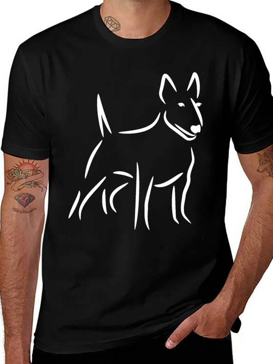 Dog Graphic Tee - Minimalist Bull Terrier Design