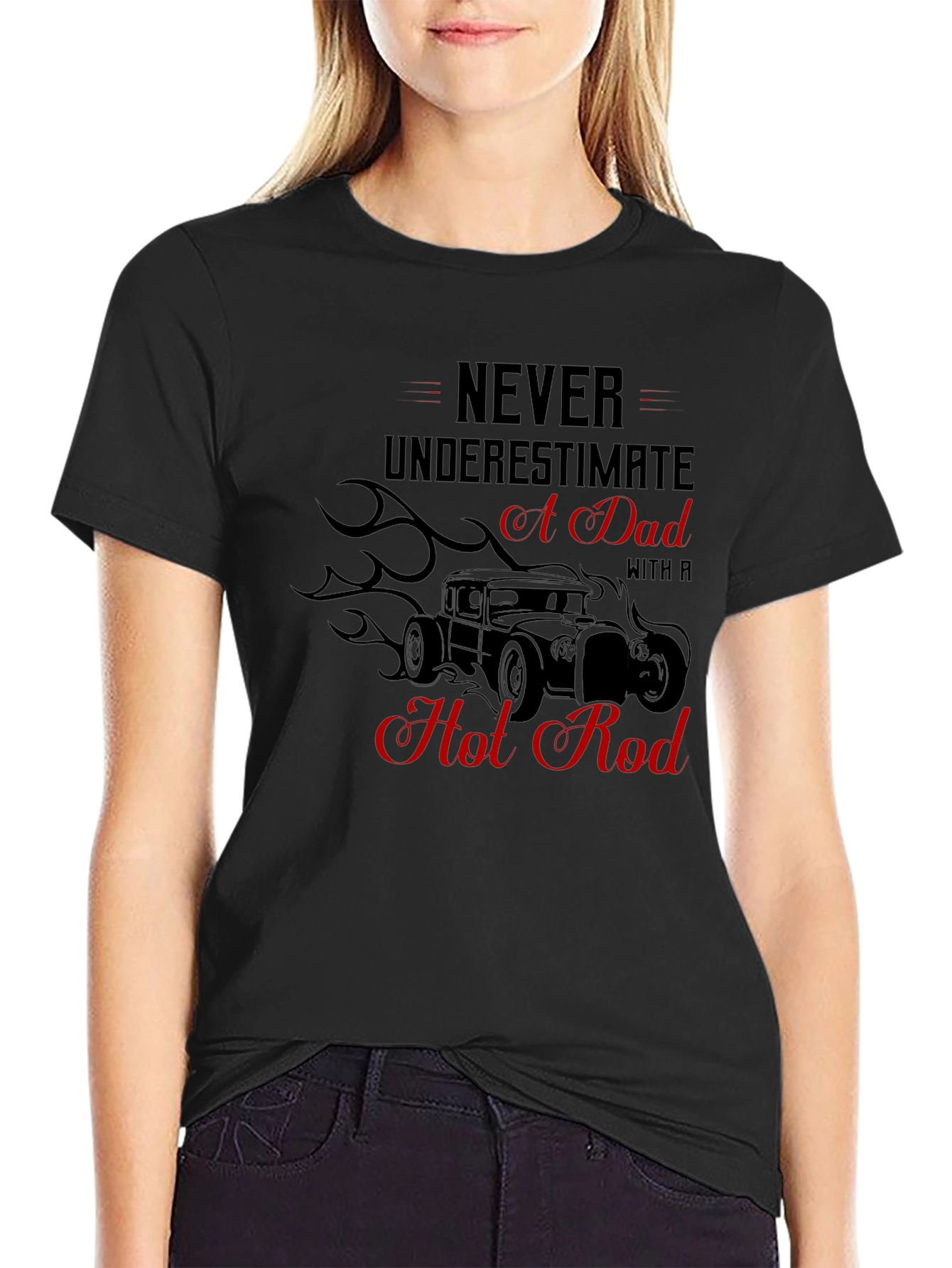 Dad Hot Rod Graphic Tee - Black