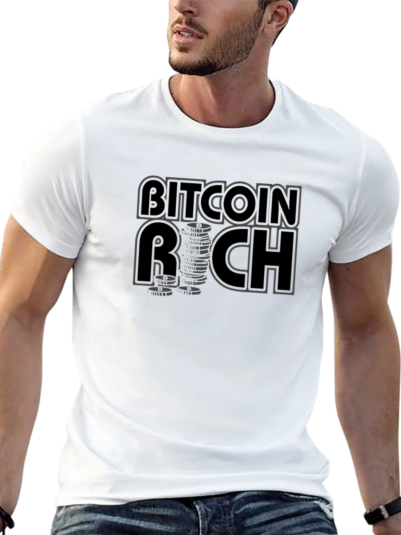 Bitcoin Rich Graphic T-Shirt - Crypto Investor Tee