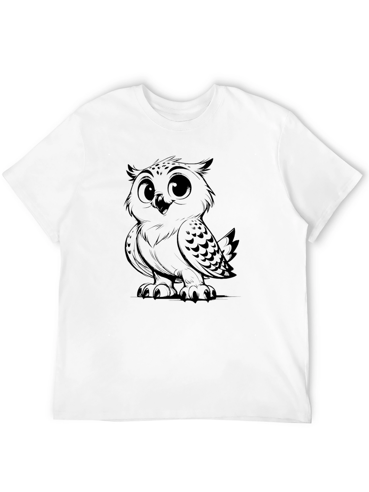 Owl Graphic Tee - Black Cotton Blend