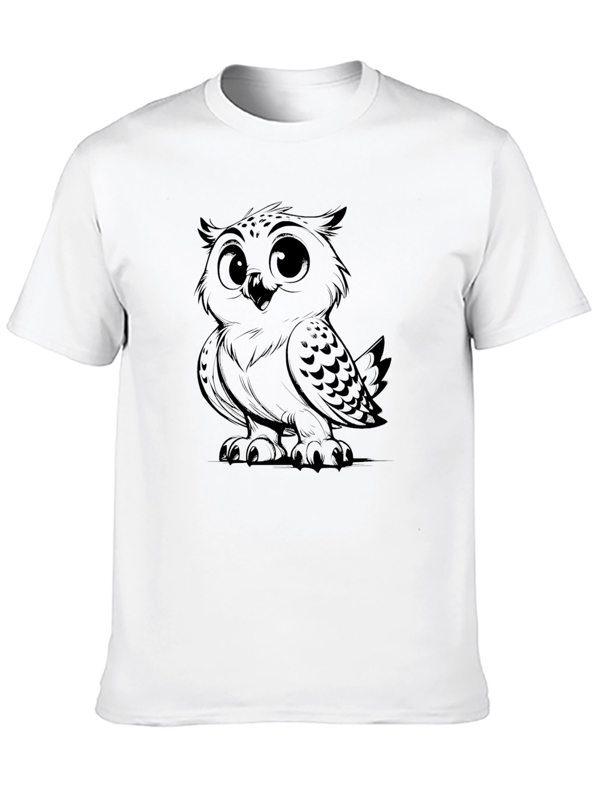 Owl Graphic Tee - Black Cotton Blend