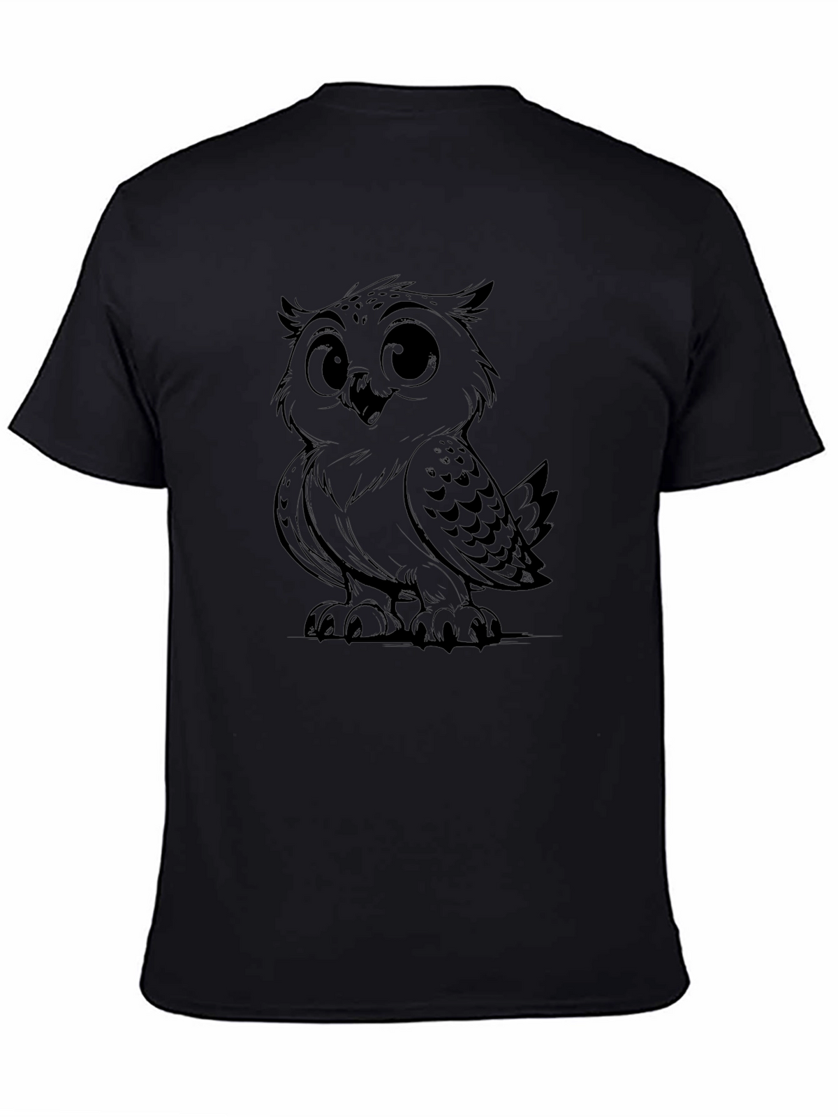 Owl Graphic Tee - Black Cotton Blend