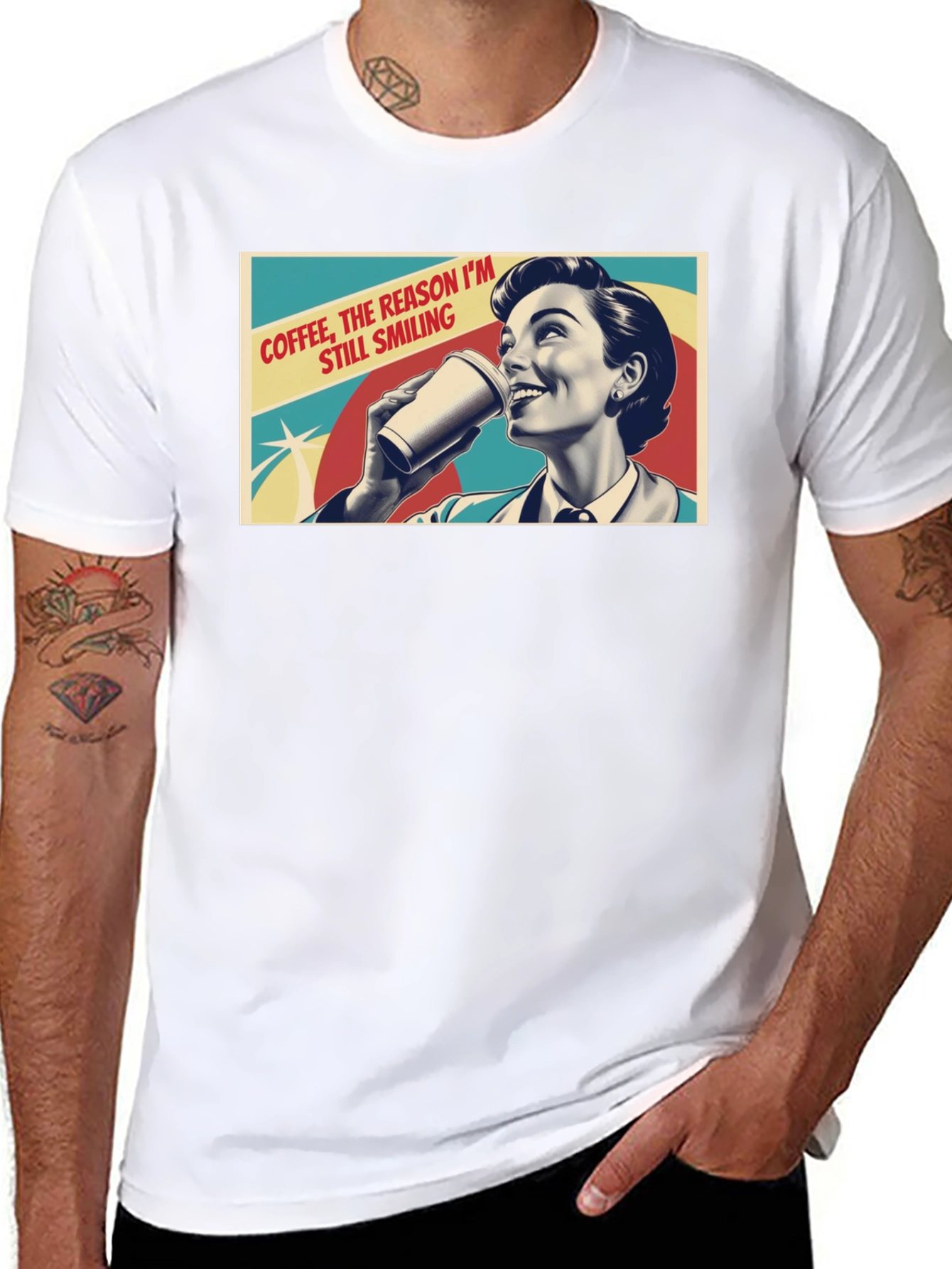 Coffee Smiling Woman Graphic Tee