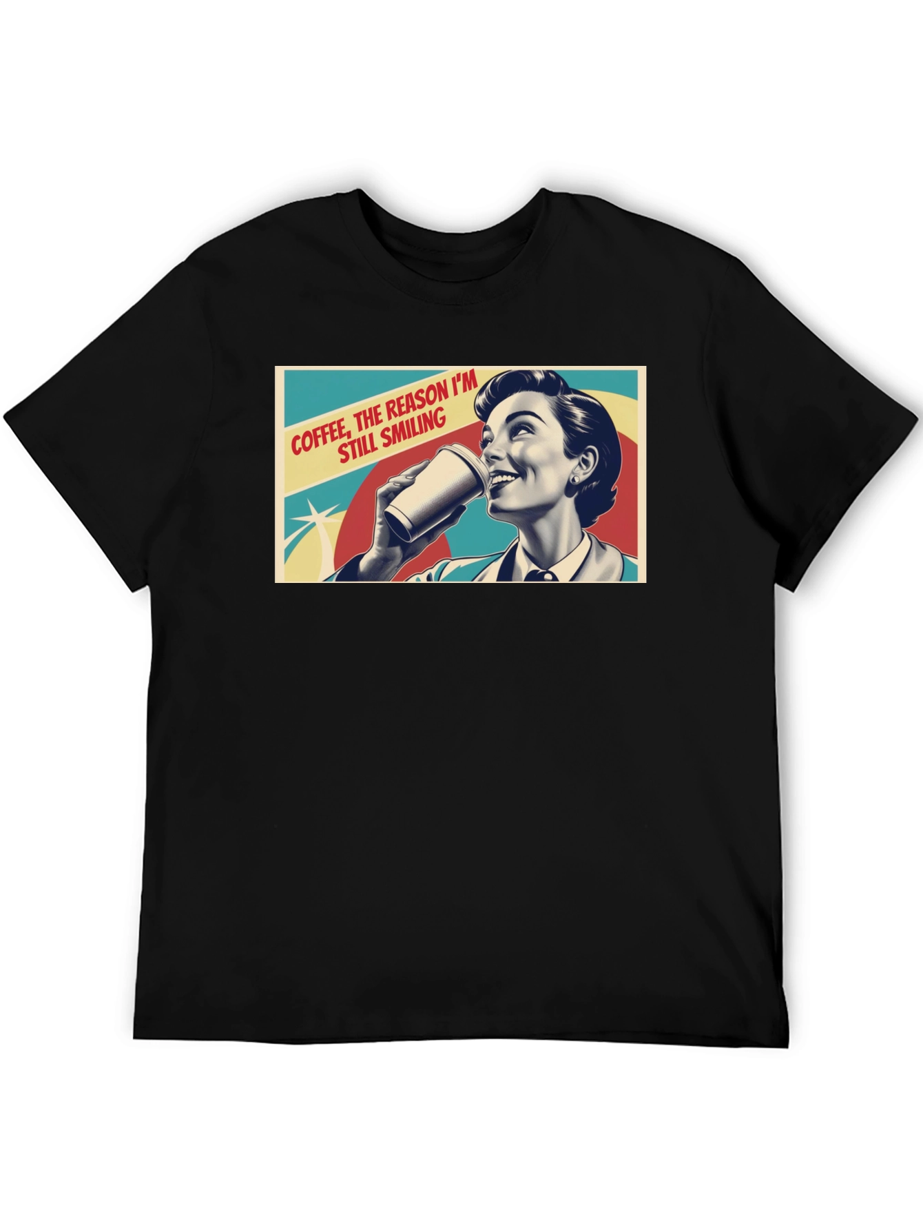 Coffee Smiling Woman Graphic Tee