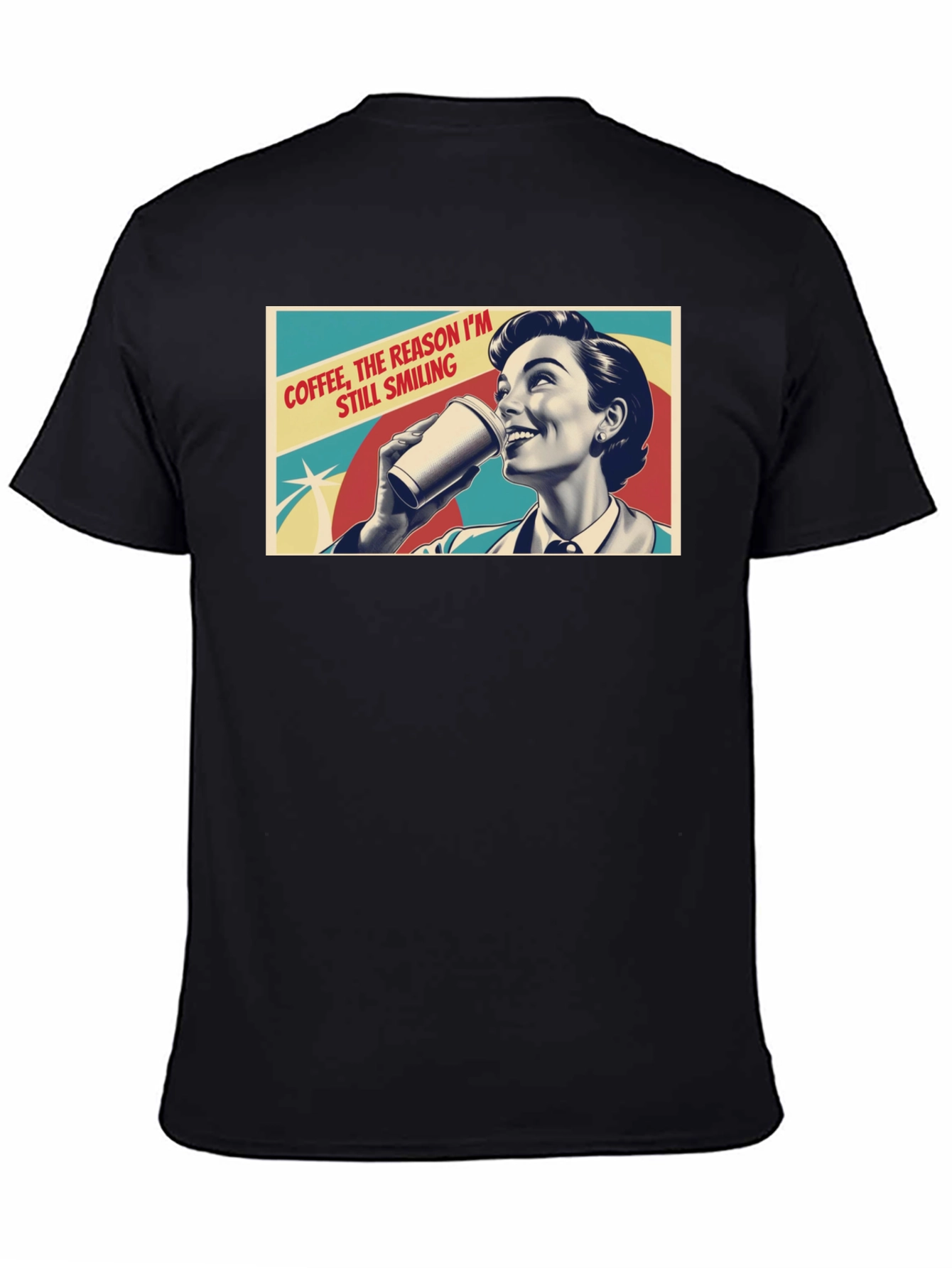Coffee Smiling Woman Graphic Tee