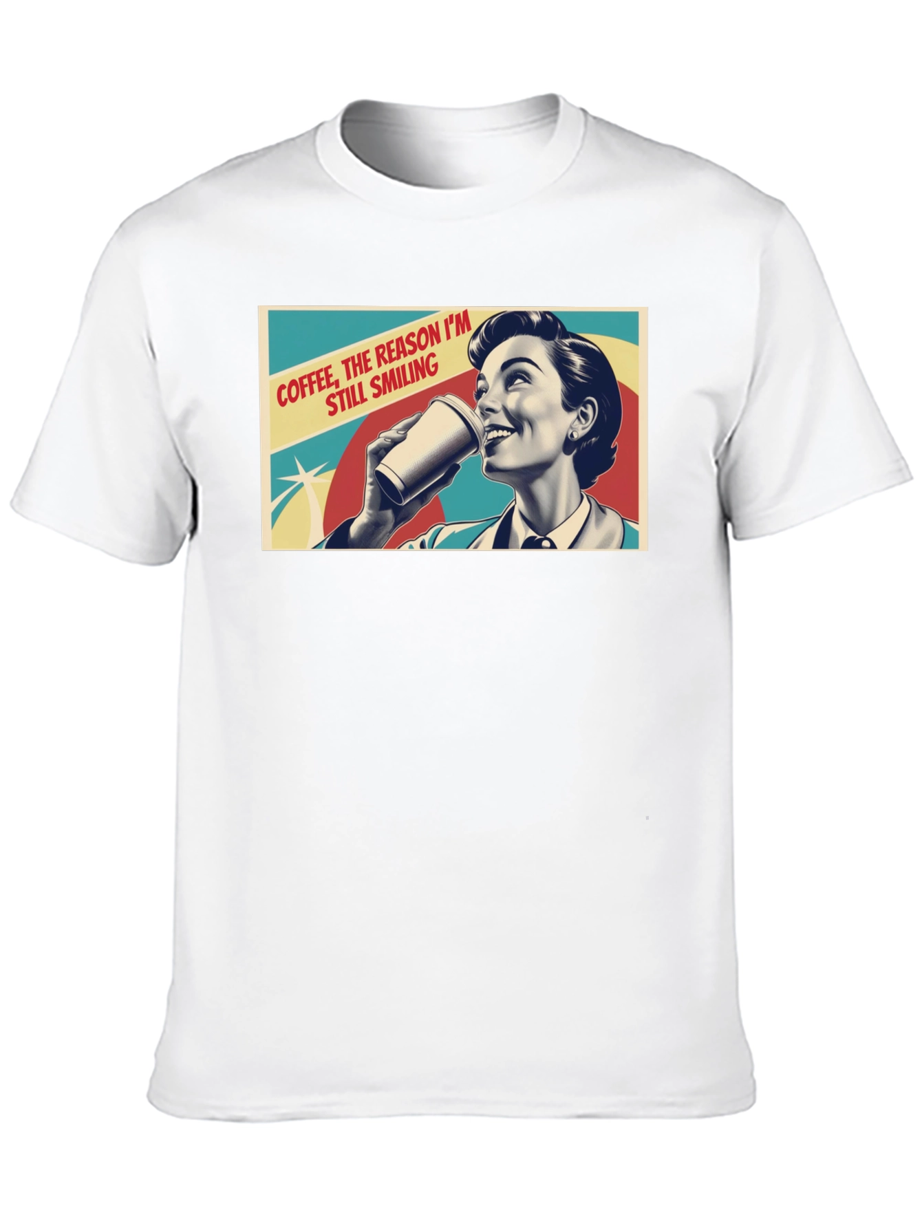 Coffee Smiling Woman Graphic Tee