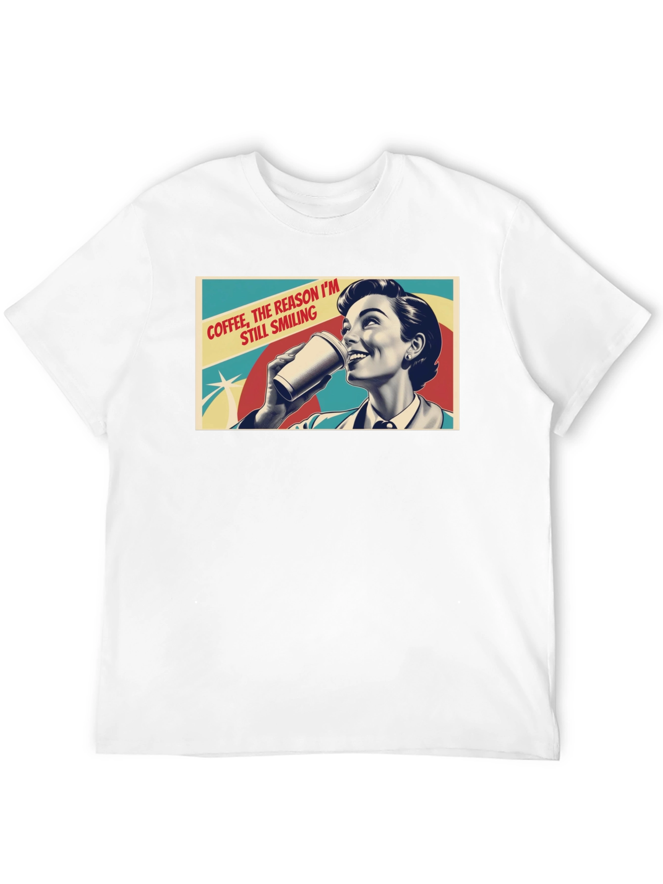 Coffee Smiling Woman Graphic Tee