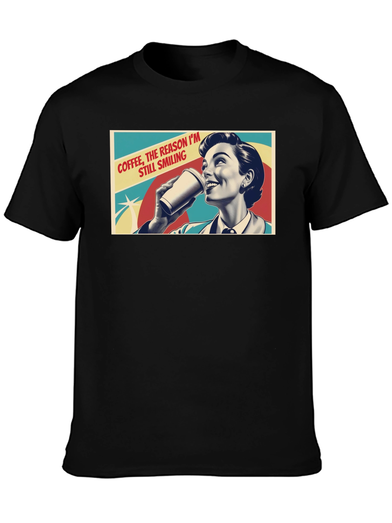 Coffee Smiling Woman Graphic Tee