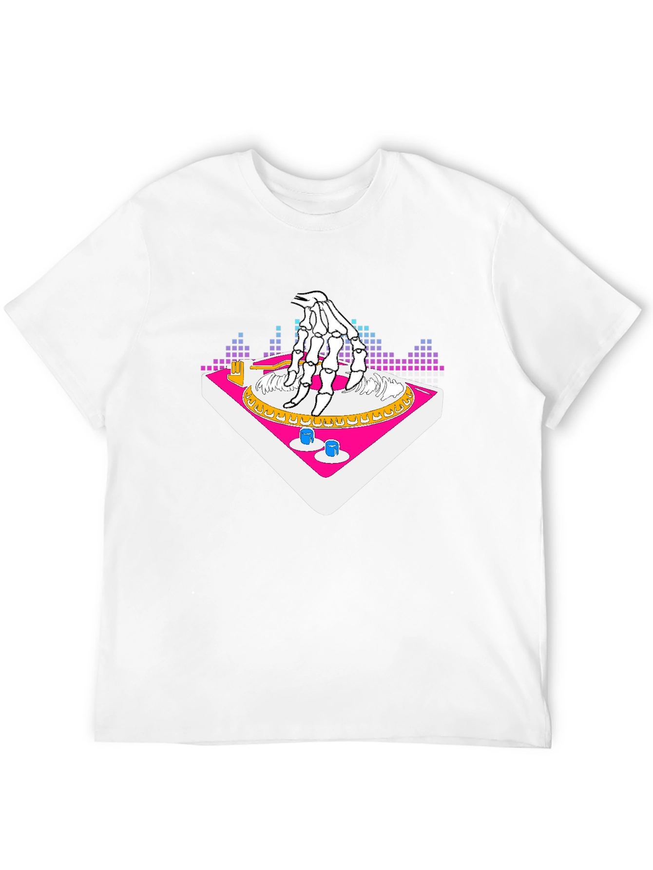 DJ Skeleton Hand Turntable Graphic Tee