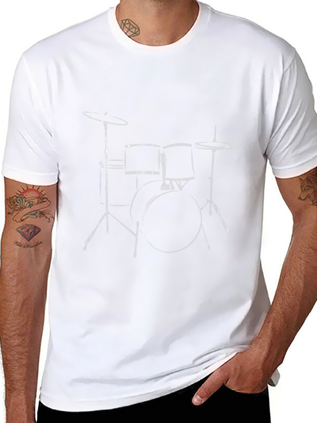 Drum Set Graphic Tee - Black