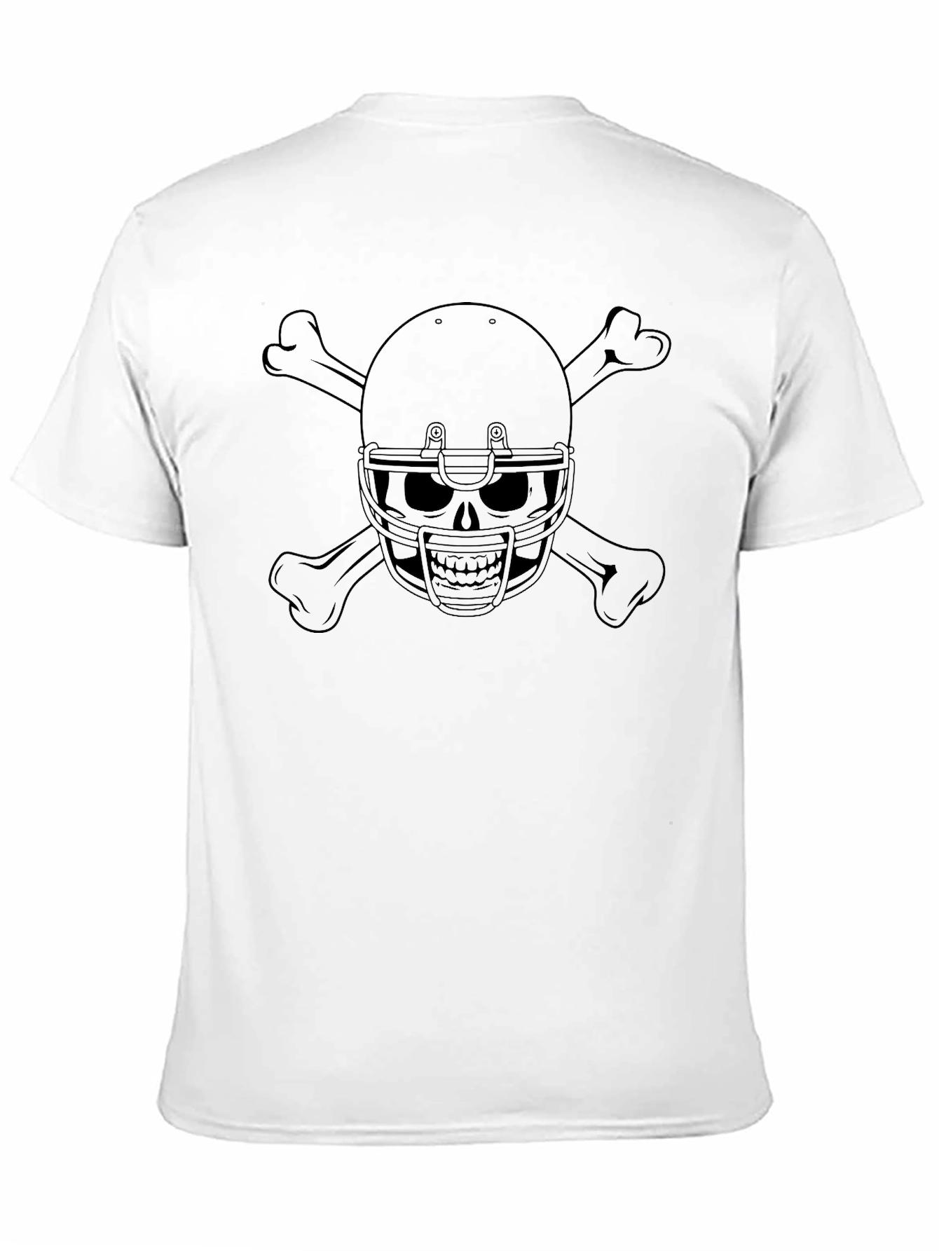 Skull Football Helmet & Crossbones T-Shirt