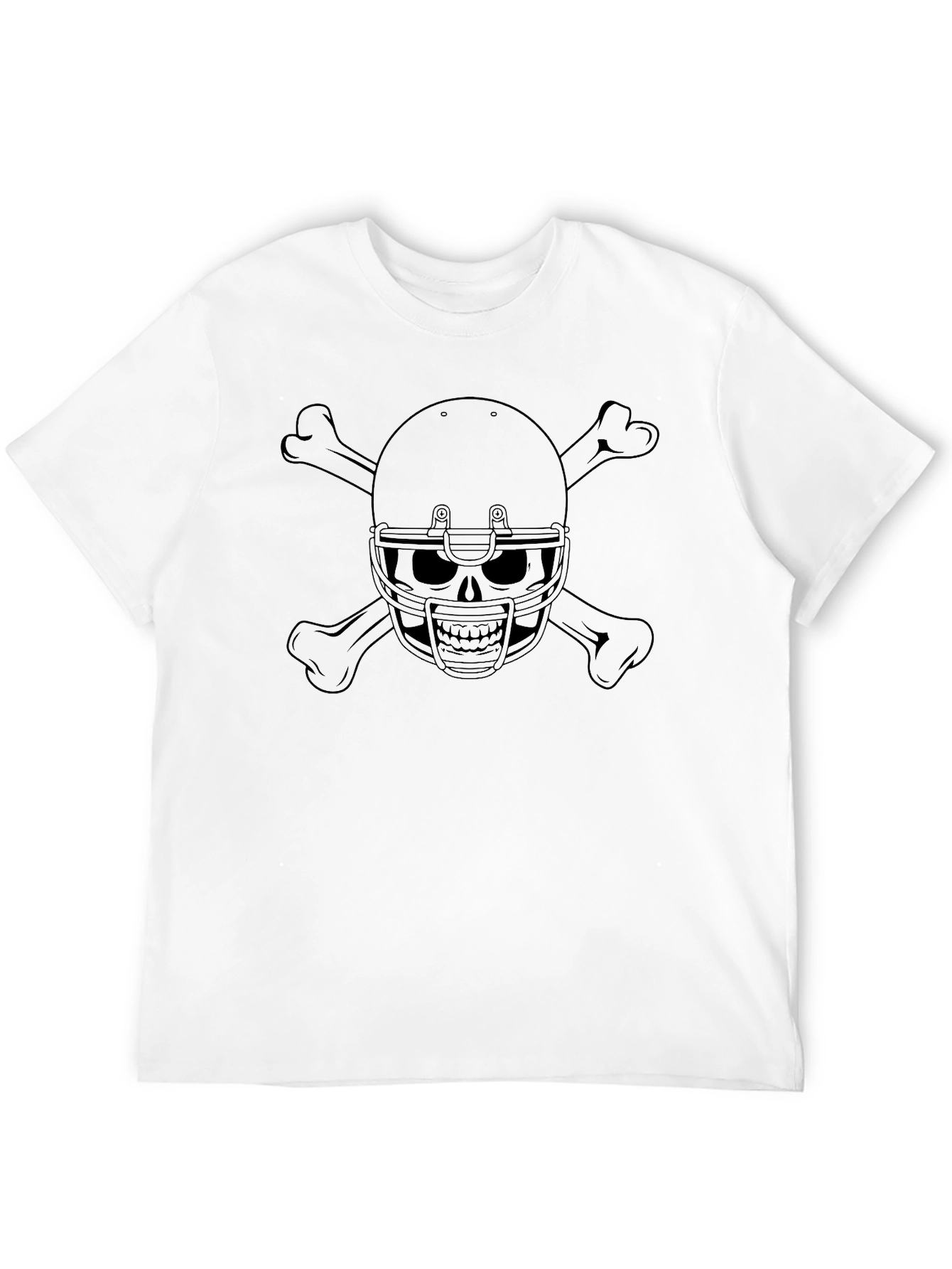Skull Football Helmet & Crossbones T-Shirt