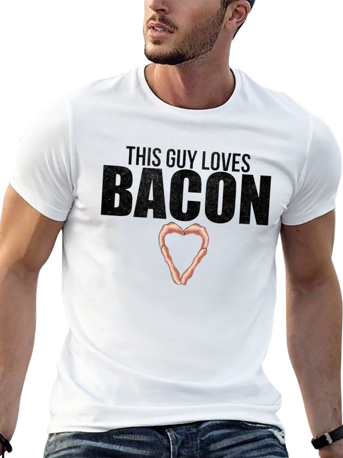 This Guy Loves Bacon T-Shirt - Heart of Bacon
