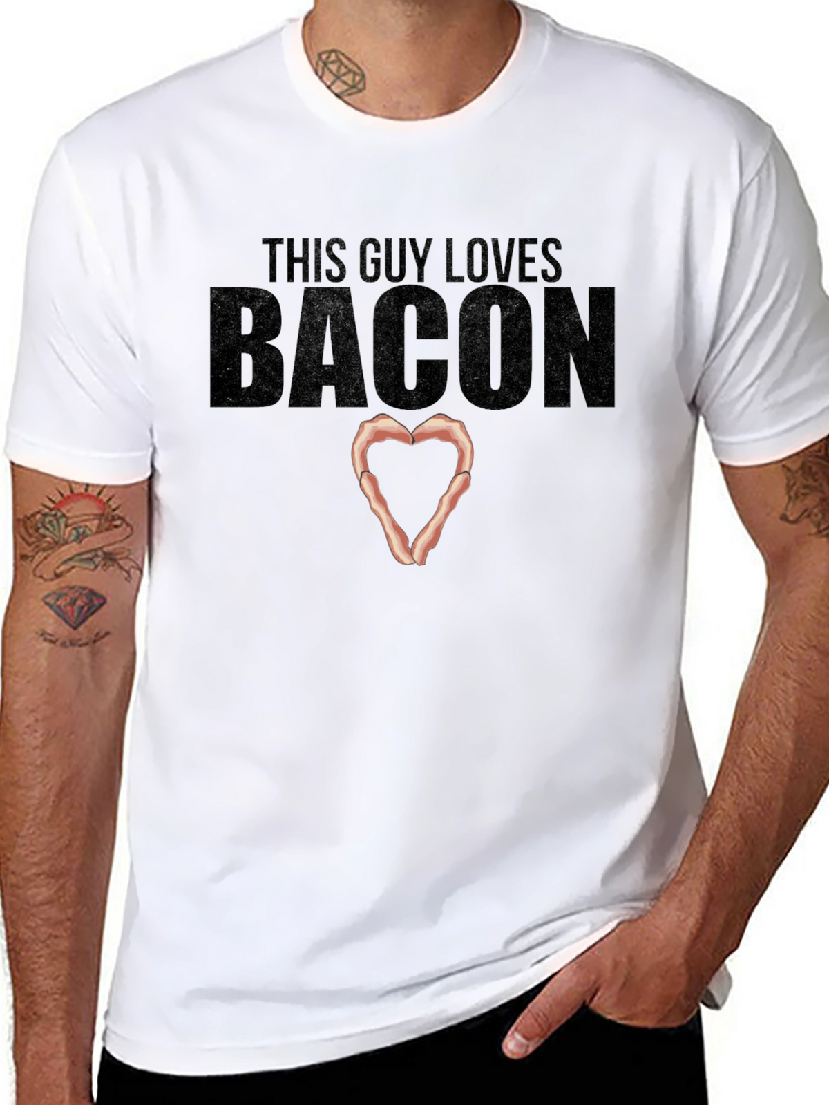 This Guy Loves Bacon T-Shirt - Heart of Bacon