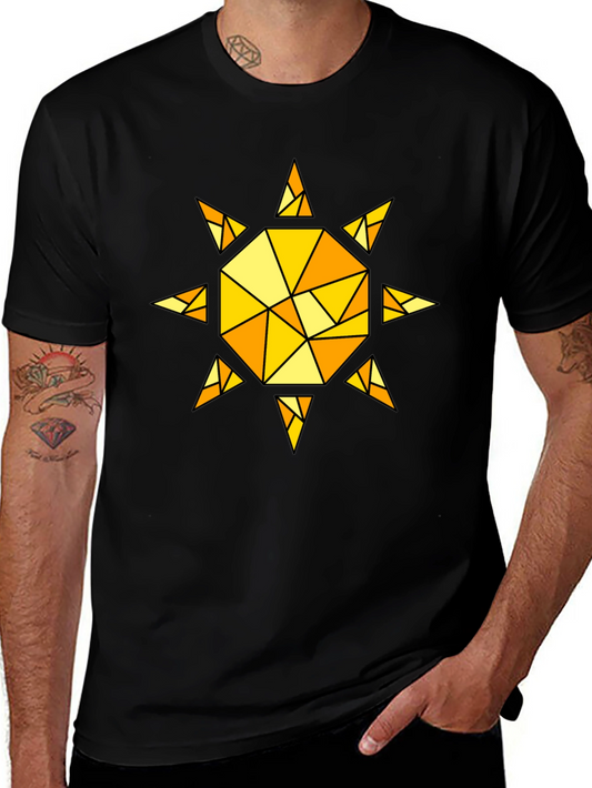 Geometric Sunburst T-Shirt - Black