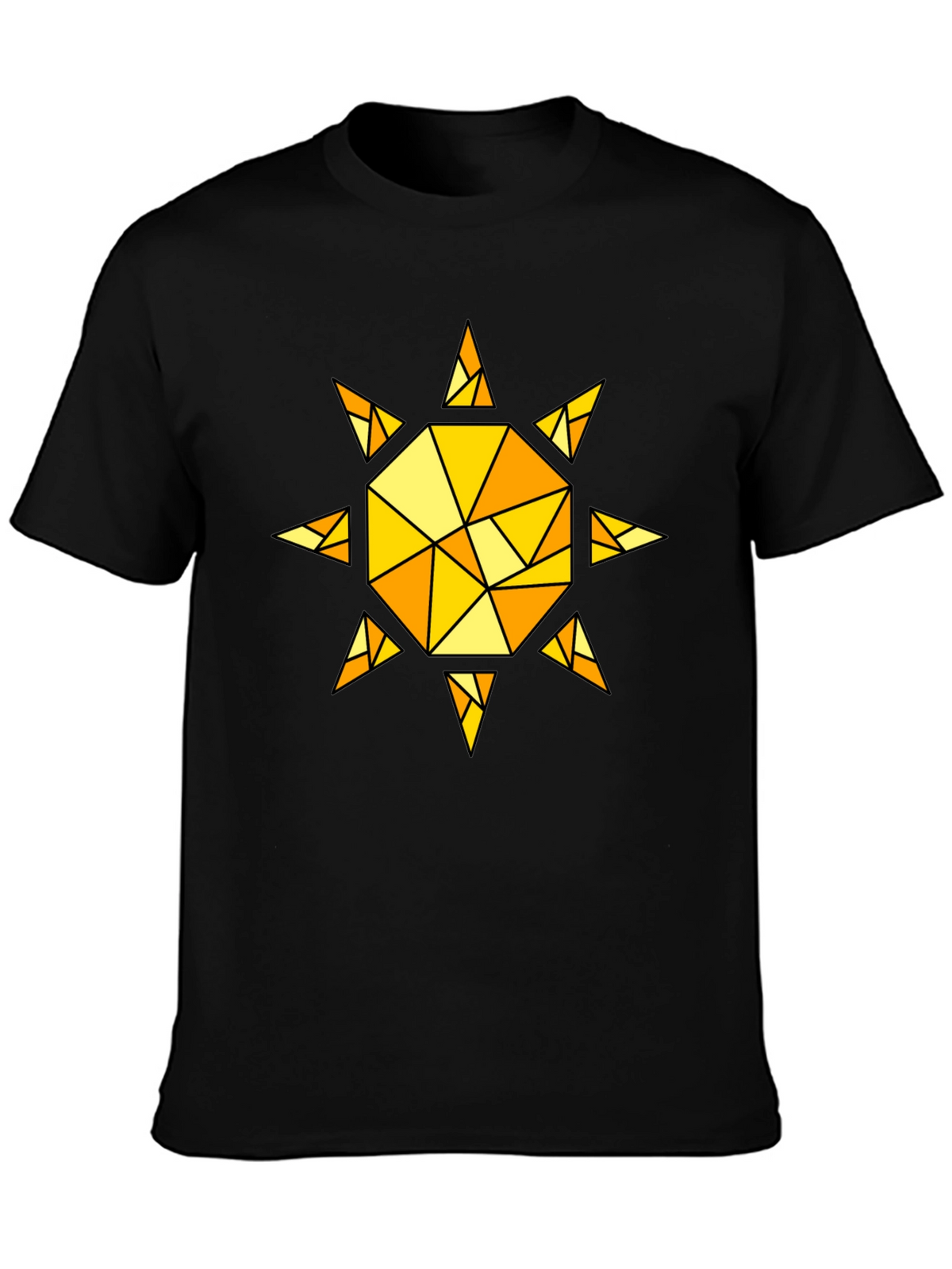 Geometric Sunburst T-Shirt - Black