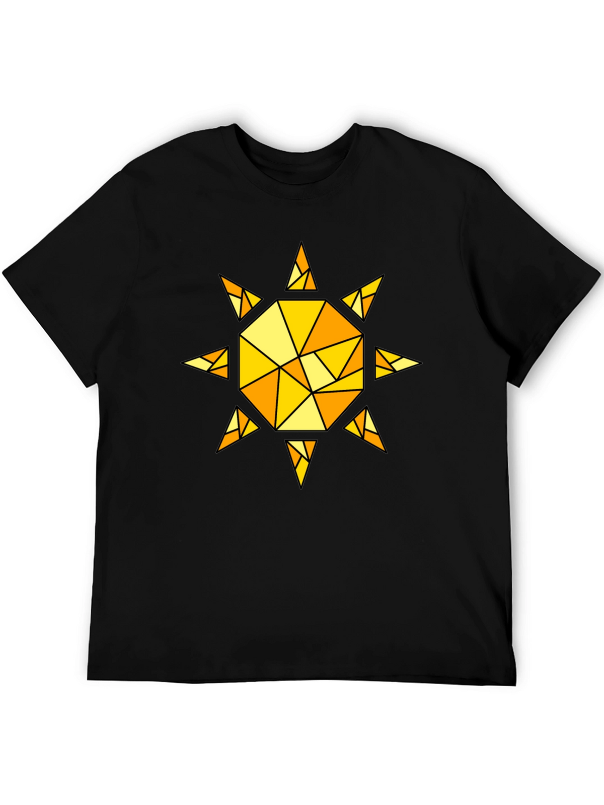Geometric Sunburst T-Shirt - Black