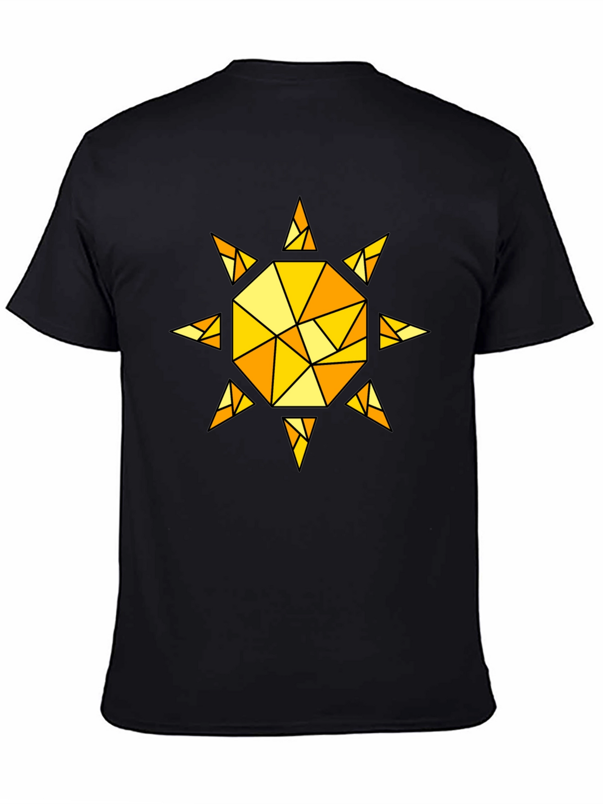 Geometric Sunburst T-Shirt - Black