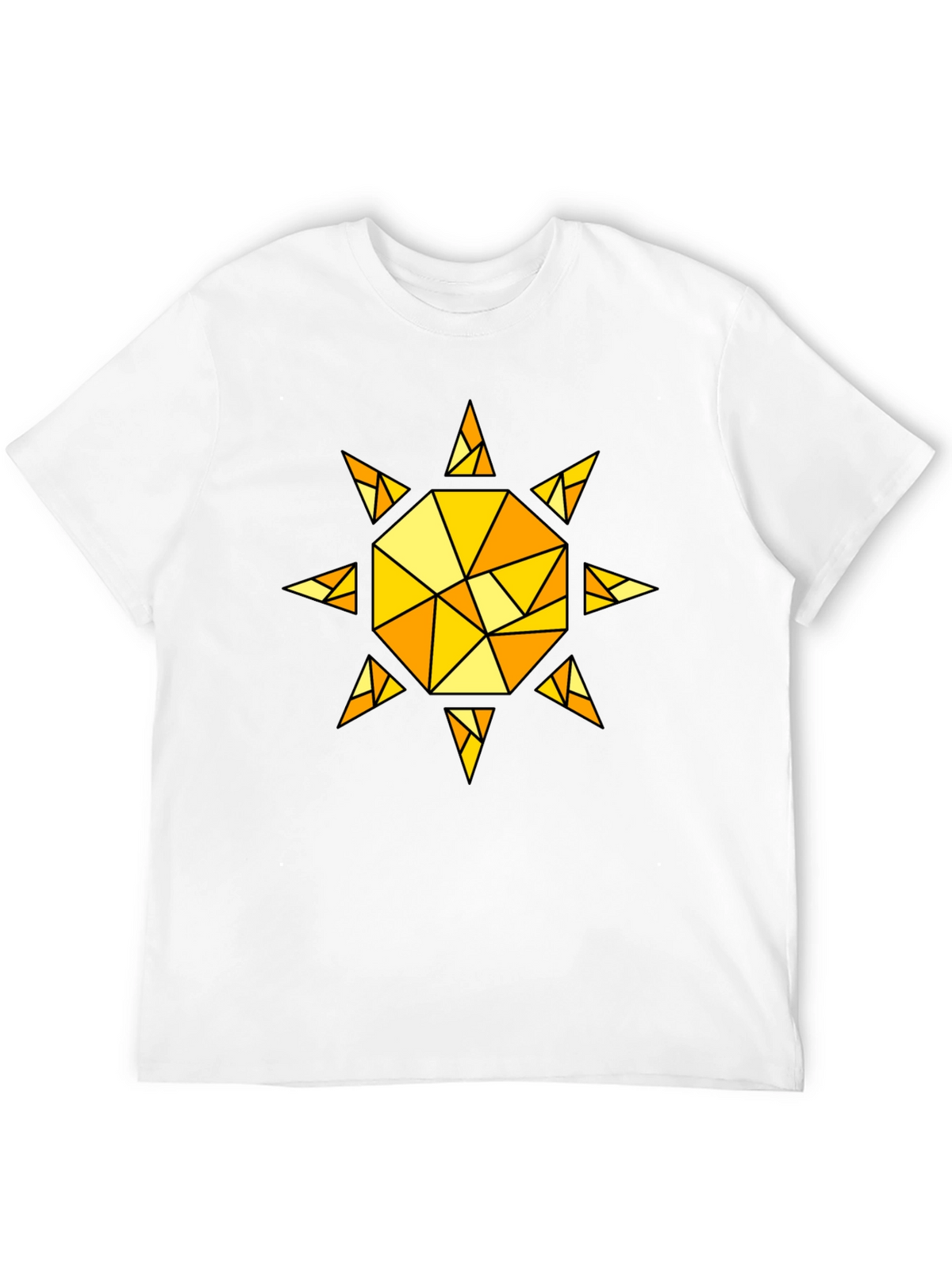 Geometric Sunburst T-Shirt - Black