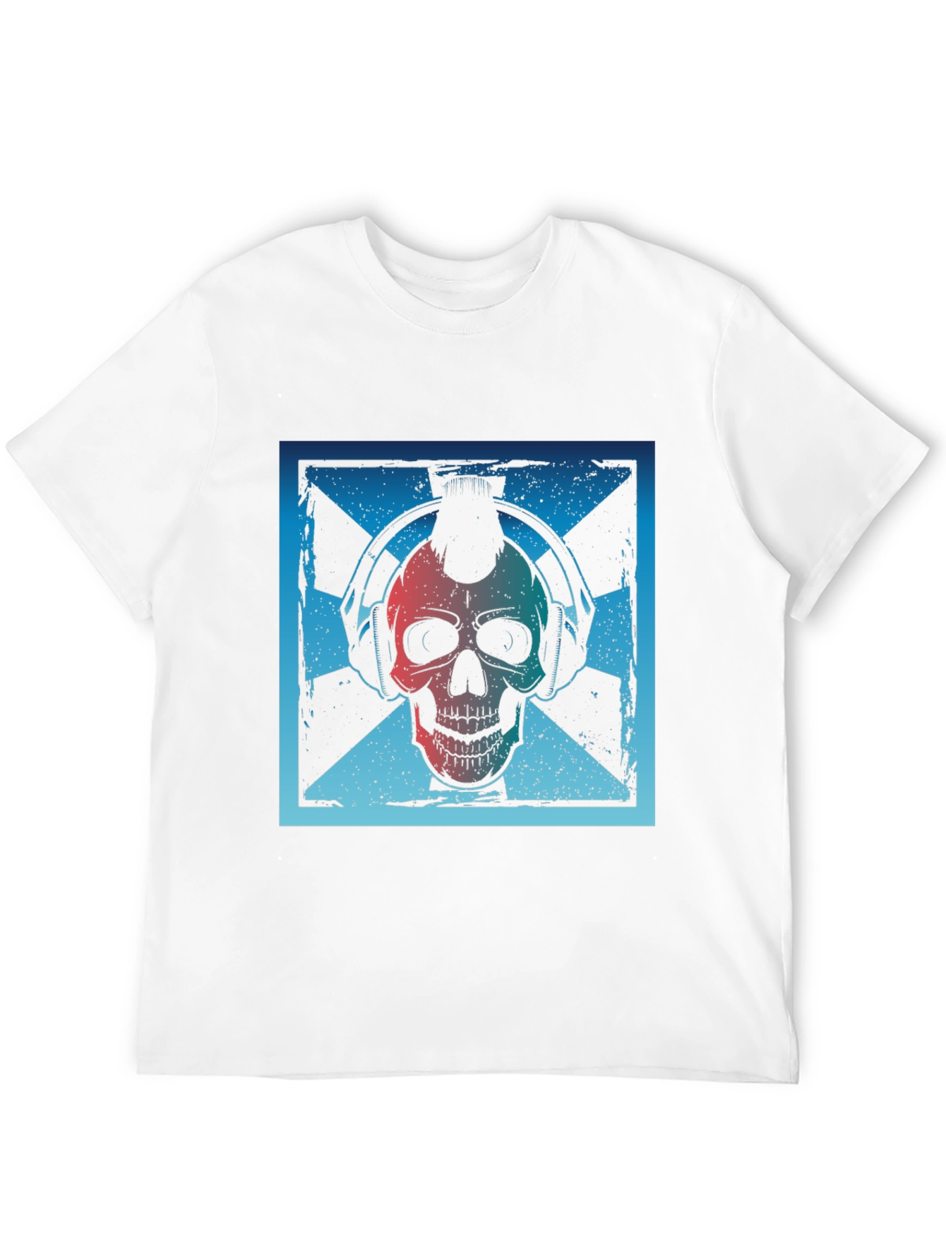 Skull DJ Graphic Tee - Black Cotton T-Shirt