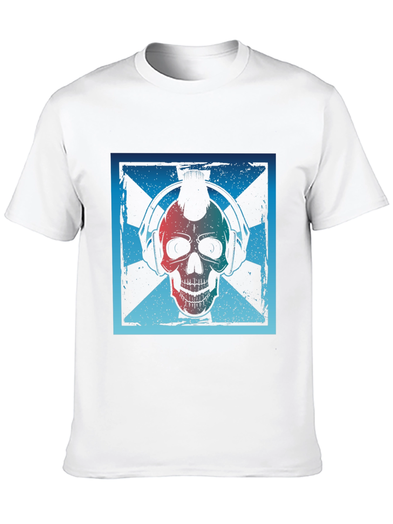 Skull DJ Graphic Tee - Black Cotton T-Shirt