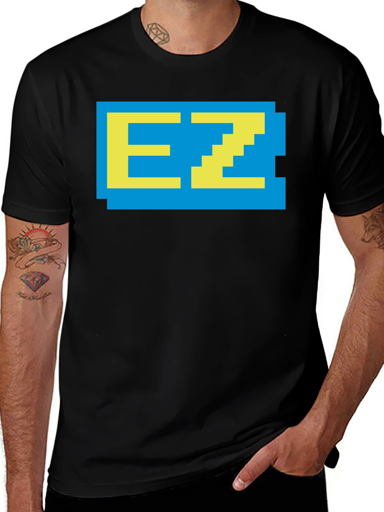 Pixelated EZ T-Shirt - Retro Gaming Style
