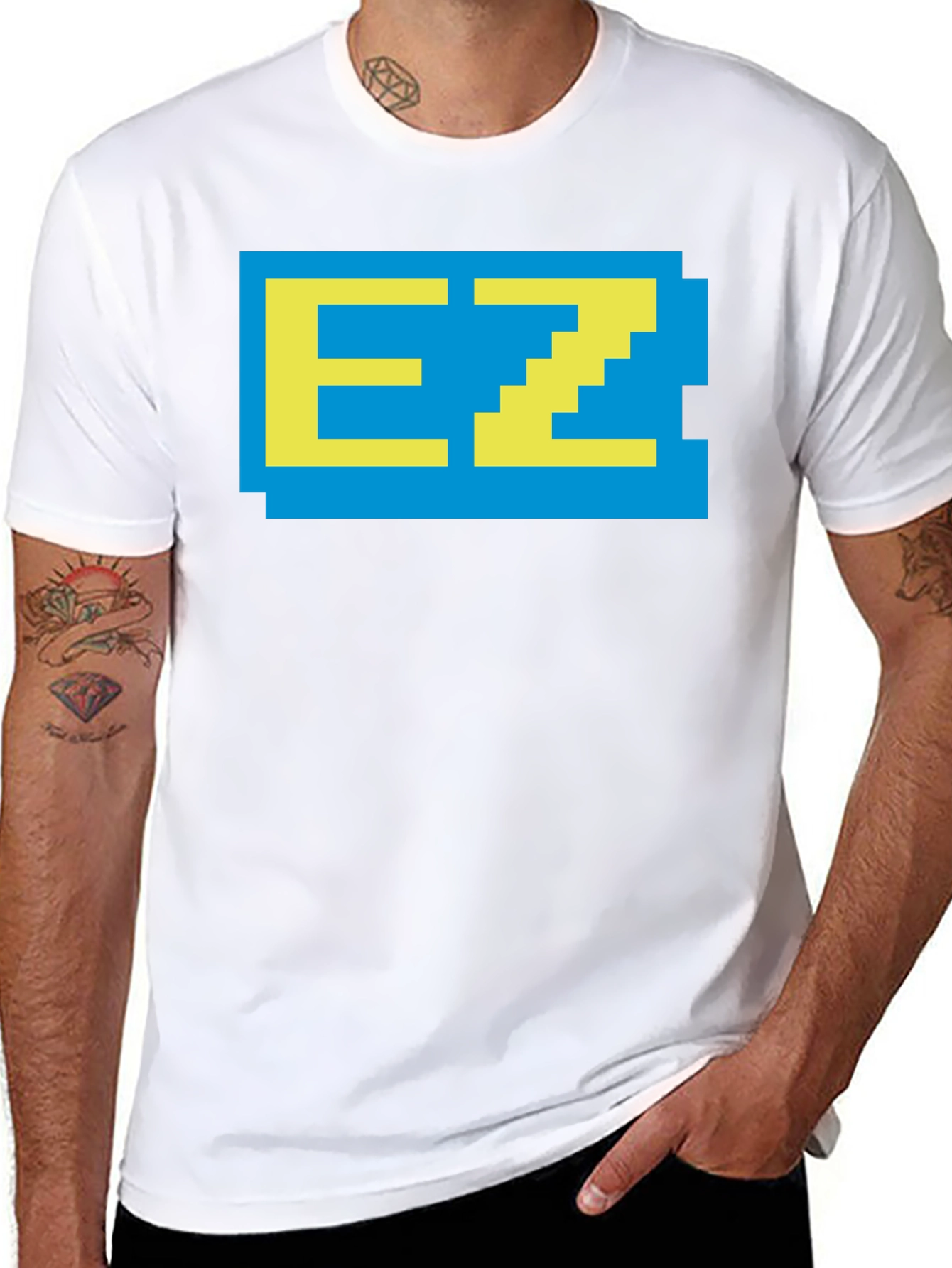 Pixelated EZ T-Shirt - Retro Gaming Style