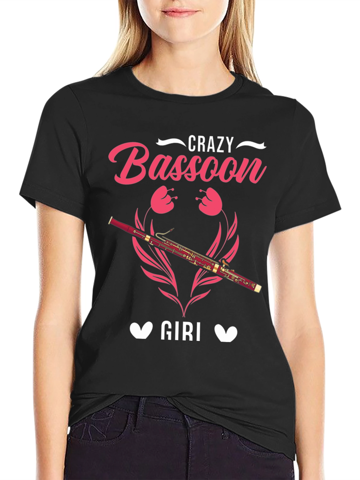 Crazy Bassoon Girl T-Shirt - Music Lover Tee