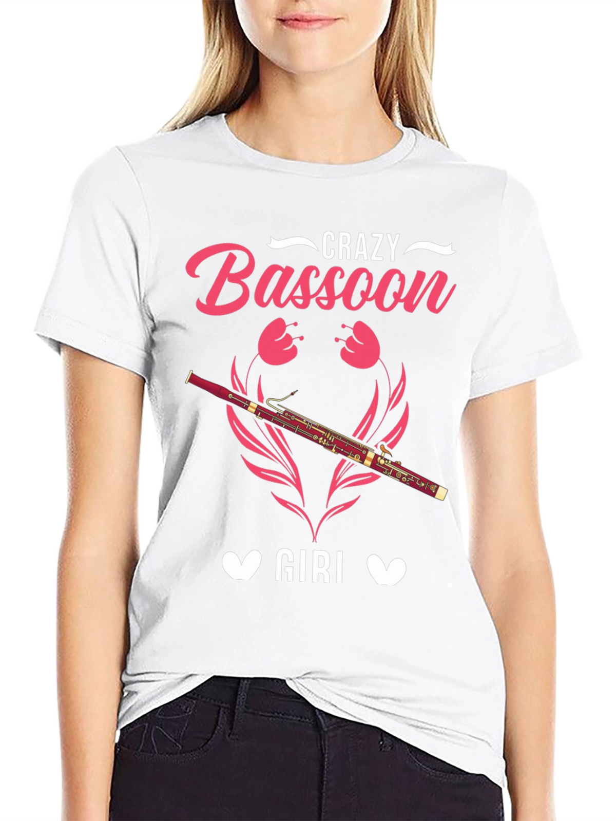 Crazy Bassoon Girl T-Shirt - Music Lover Tee