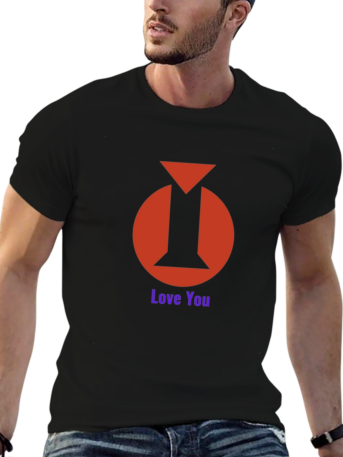 I Heart You Graphic Tee - Black Cotton Blend