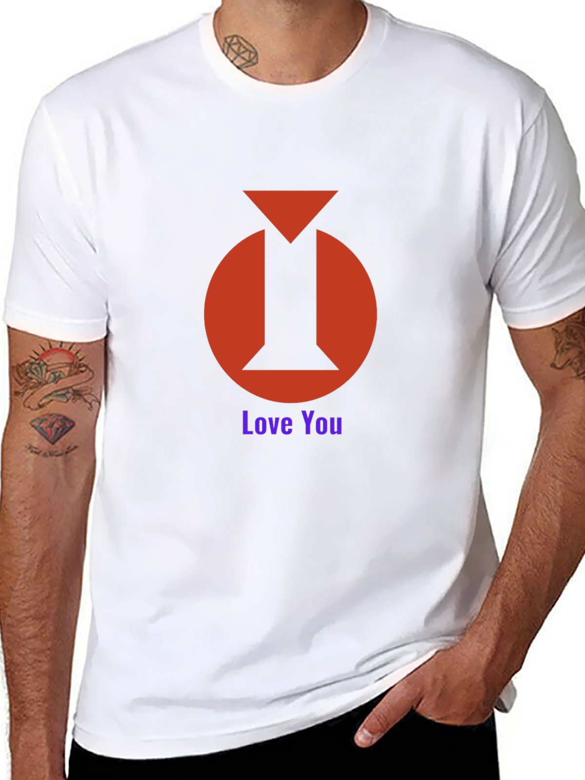 I Heart You Graphic Tee - Black Cotton Blend