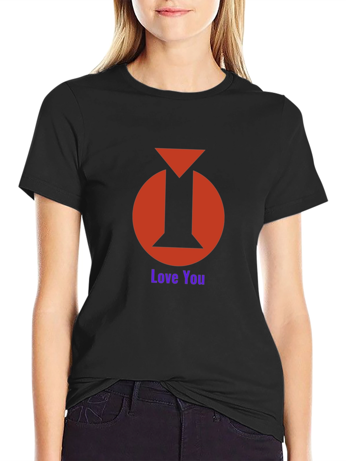 I Heart You Graphic Tee - Black Cotton Blend