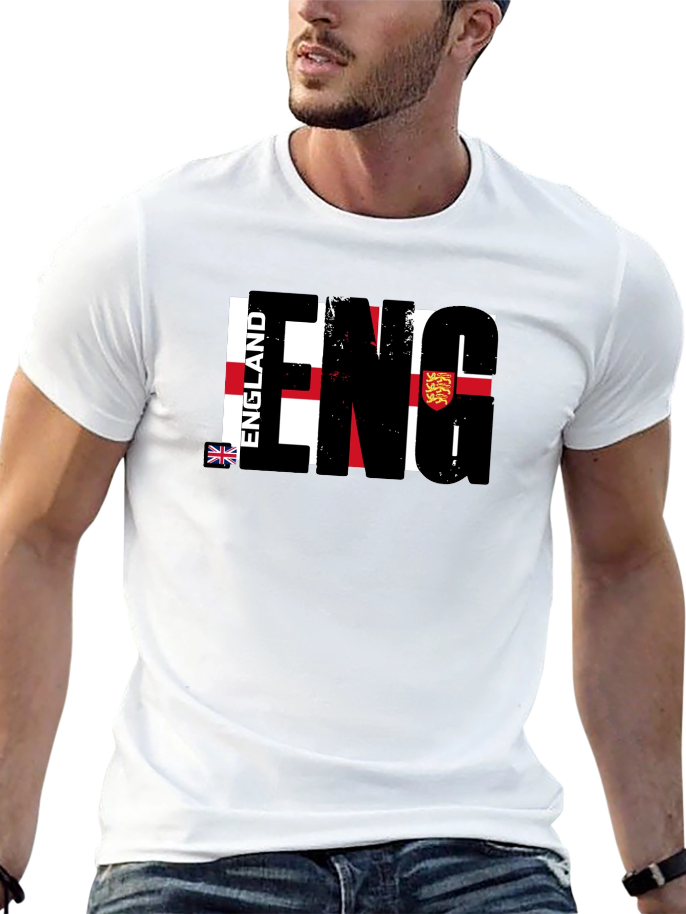 England Flag Graphic T-Shirt - Black