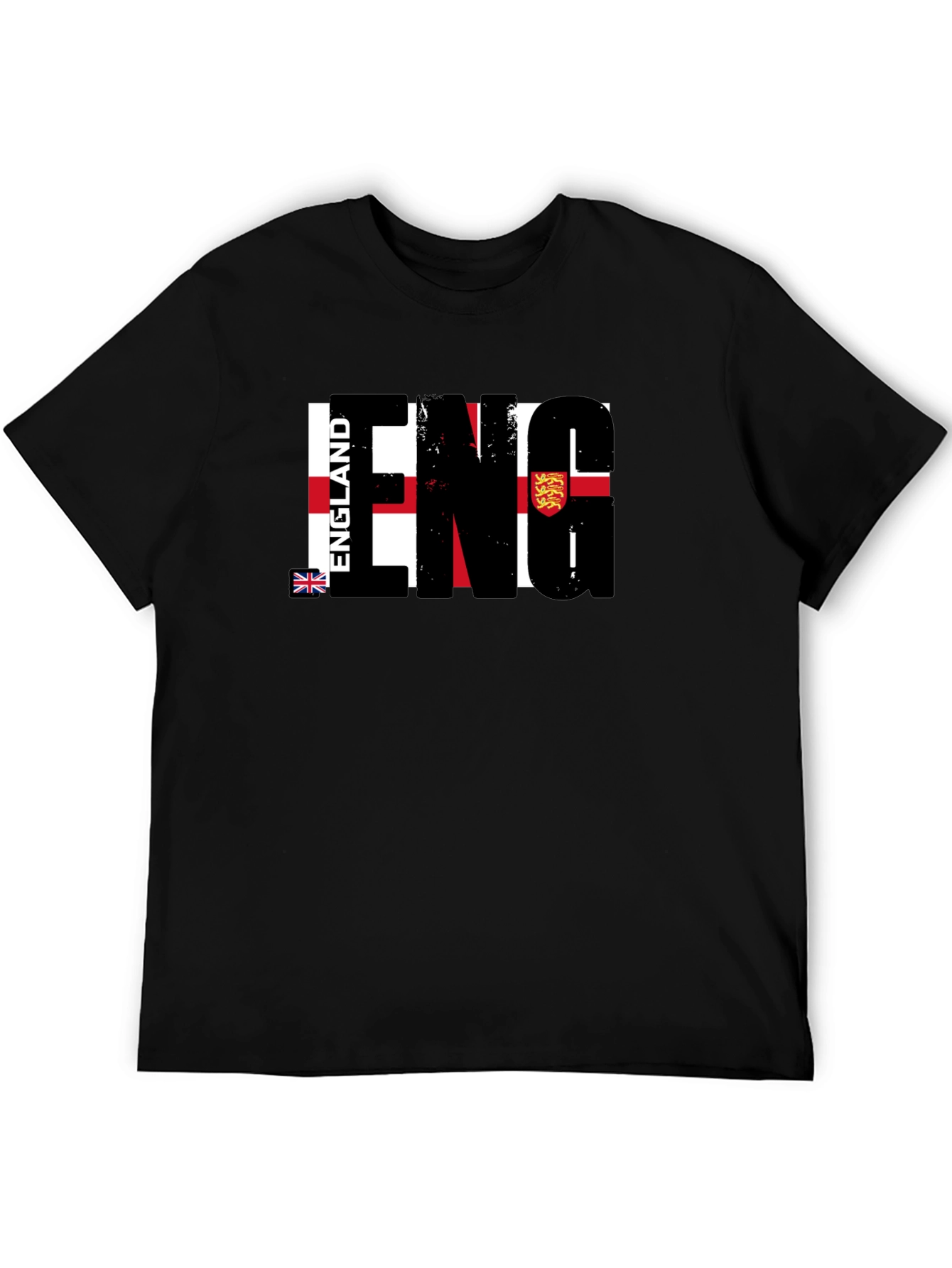 England Flag Graphic T-Shirt - Black