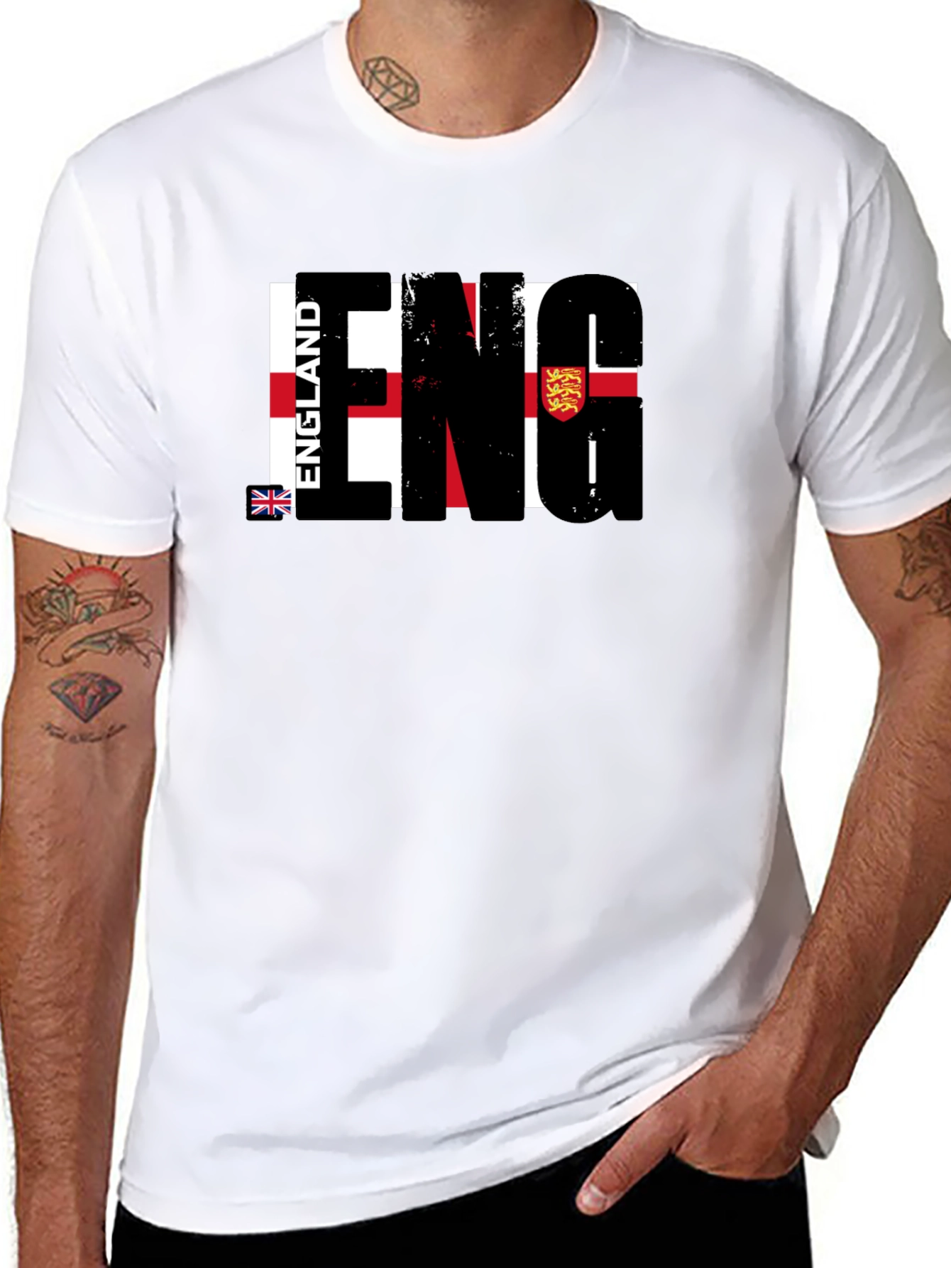 England Flag Graphic T-Shirt - Black