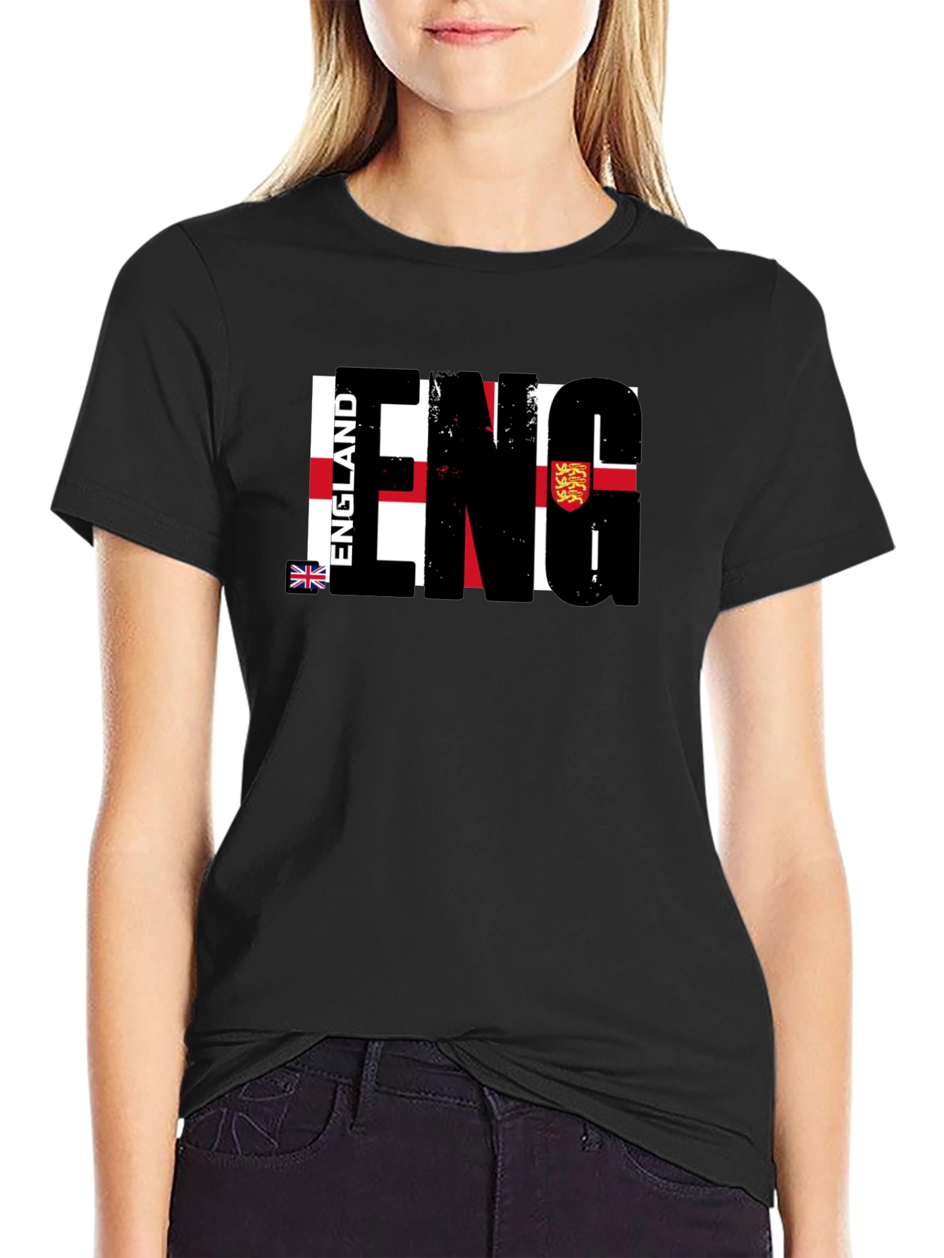 England Flag Graphic T-Shirt - Black