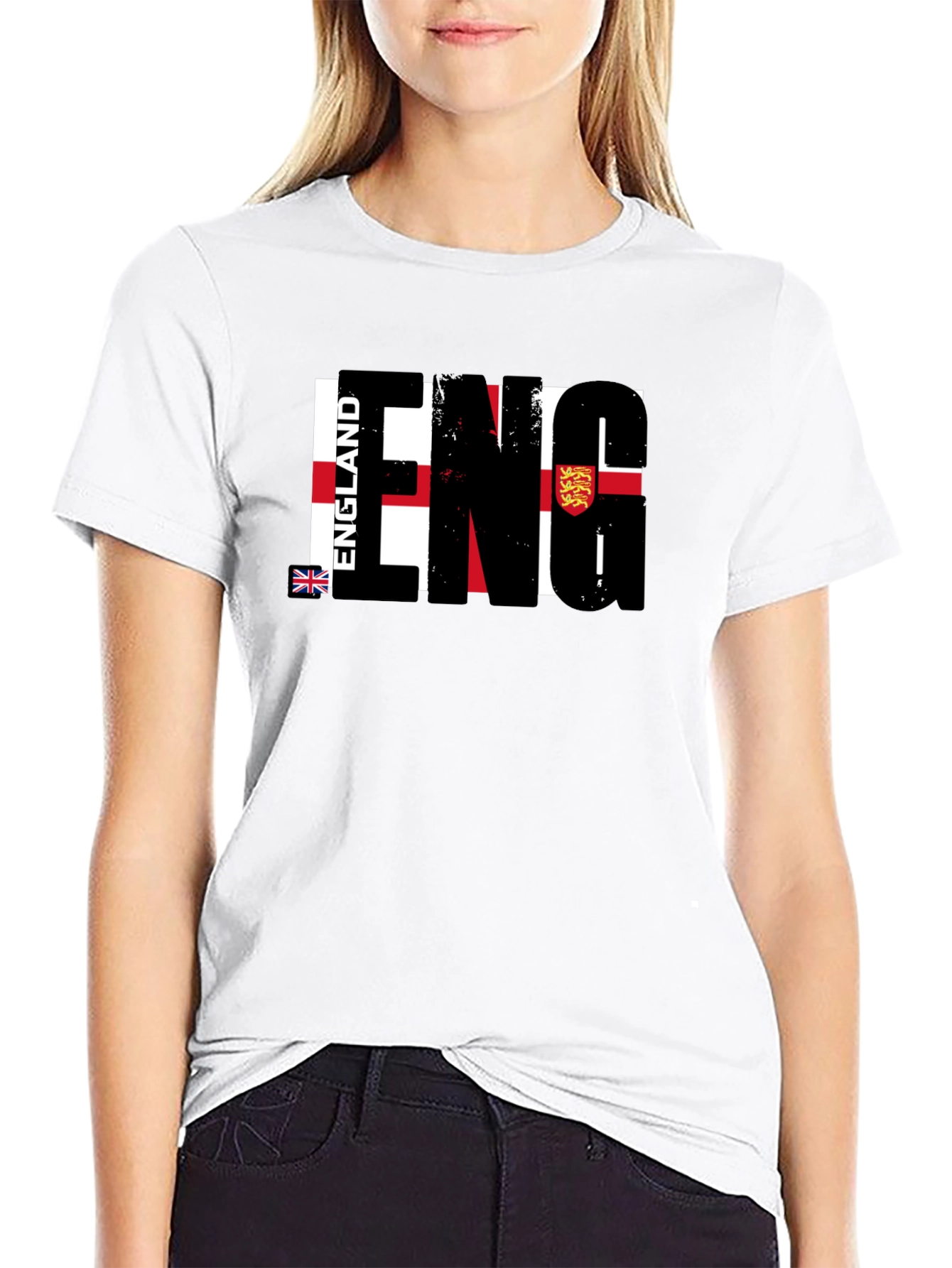 England Flag Graphic T-Shirt - Black