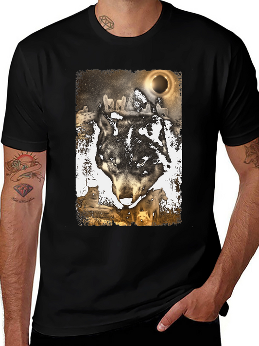 Wolf Pack Graphic Tee - Lunar Eclipse Design