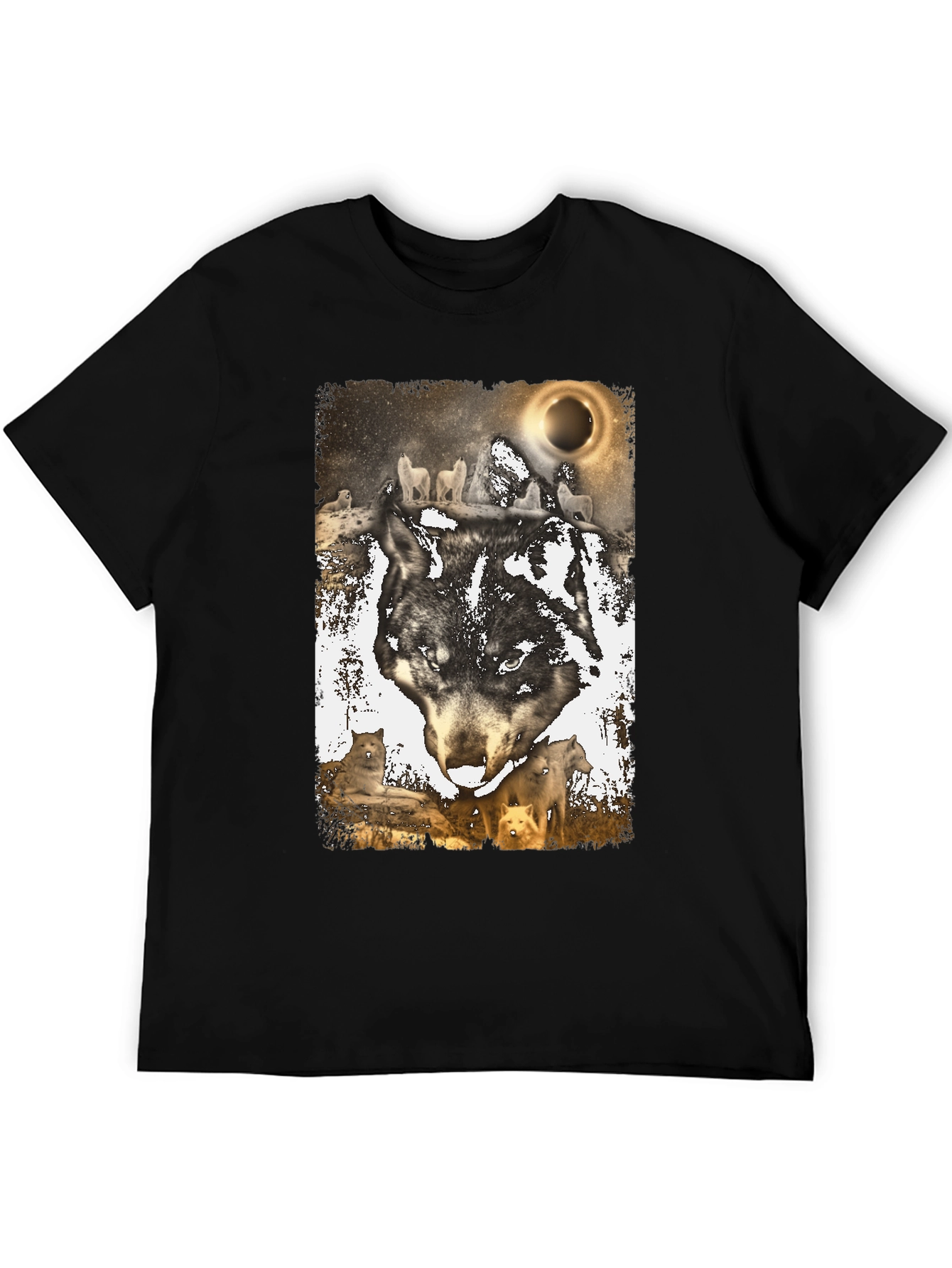 Wolf Pack Graphic Tee - Lunar Eclipse Design