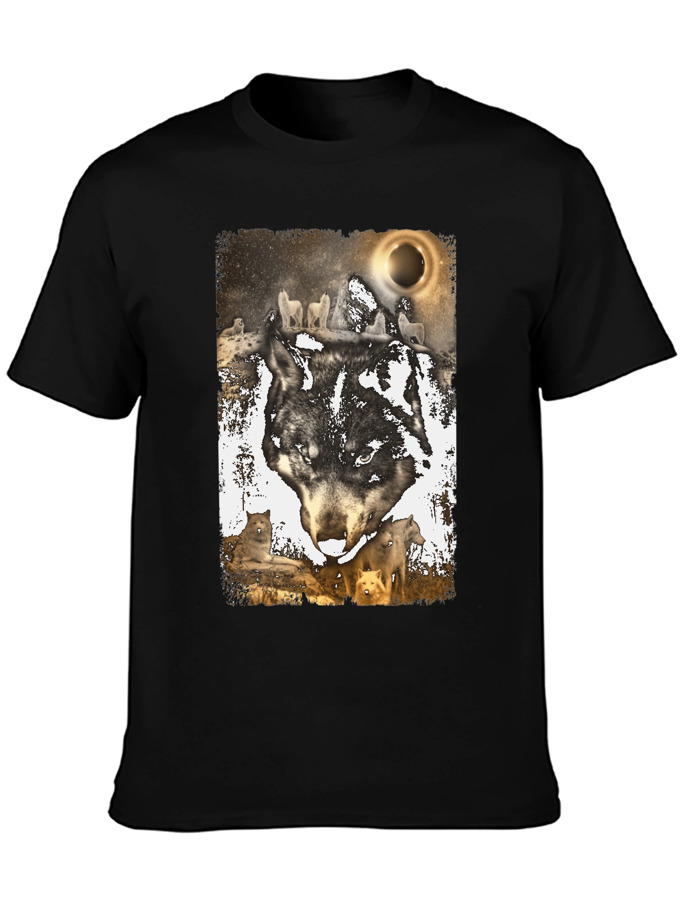 Wolf Pack Graphic Tee - Lunar Eclipse Design