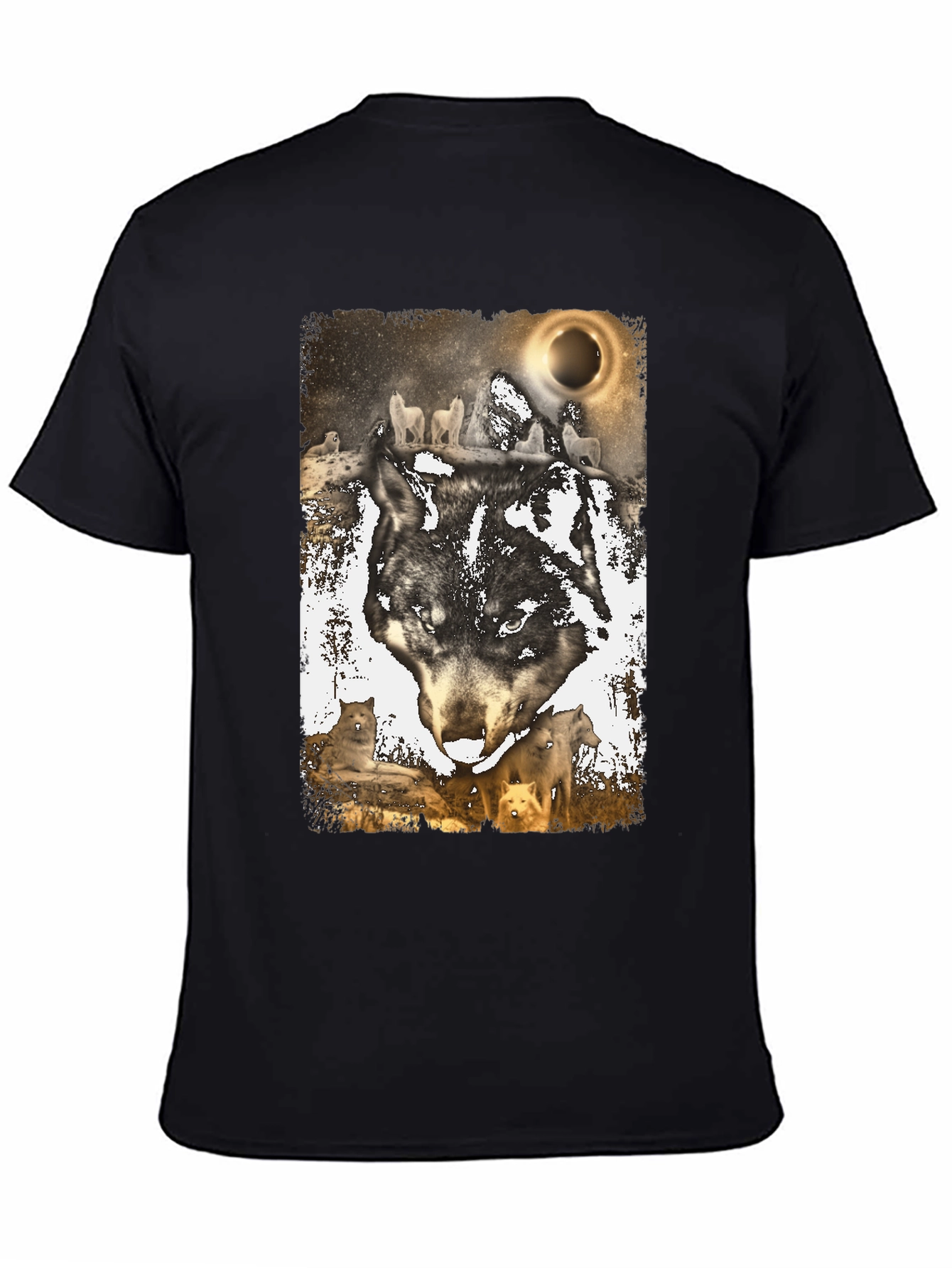 Wolf Pack Graphic Tee - Lunar Eclipse Design