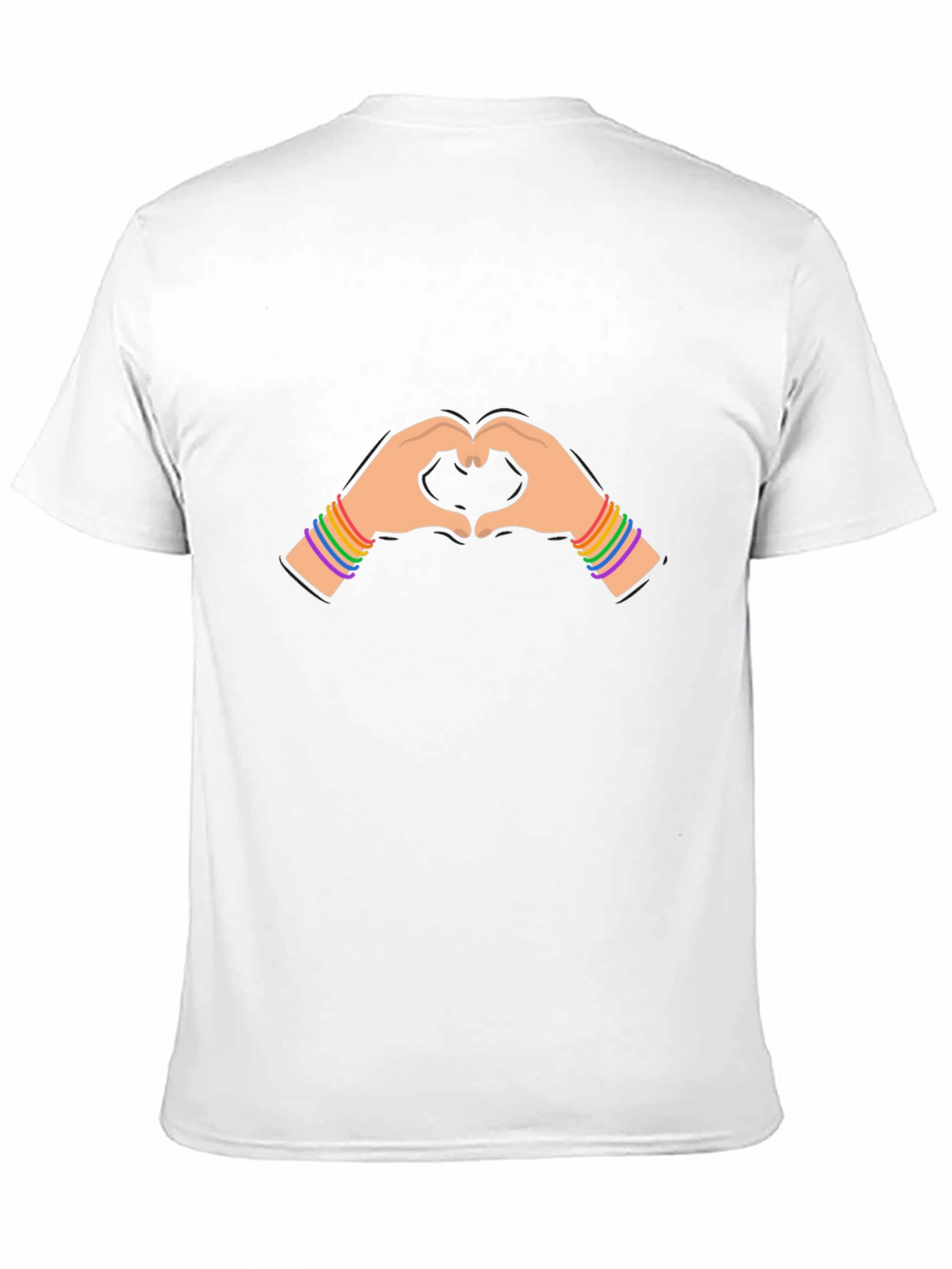 Pride Heart Hands Graphic Tee - Black Cotton Blend