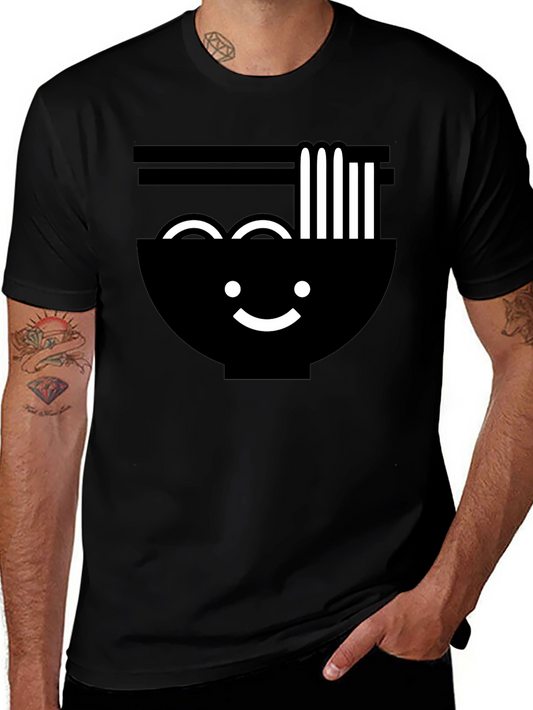 Ramen Bowl Smile Graphic Tee - Casual Comfort