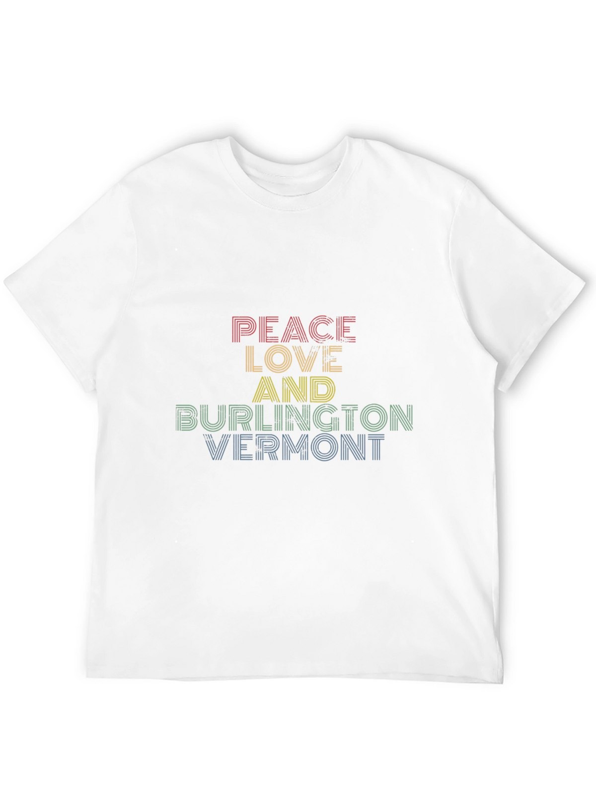 Peace Love Burlington Vermont Black T-Shirt