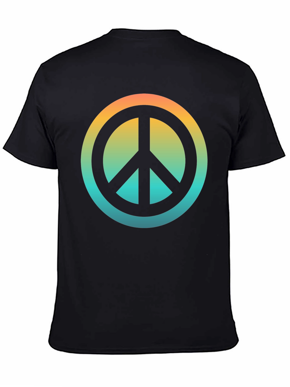 Retro Peace Sign Graphic T-Shirt - Black