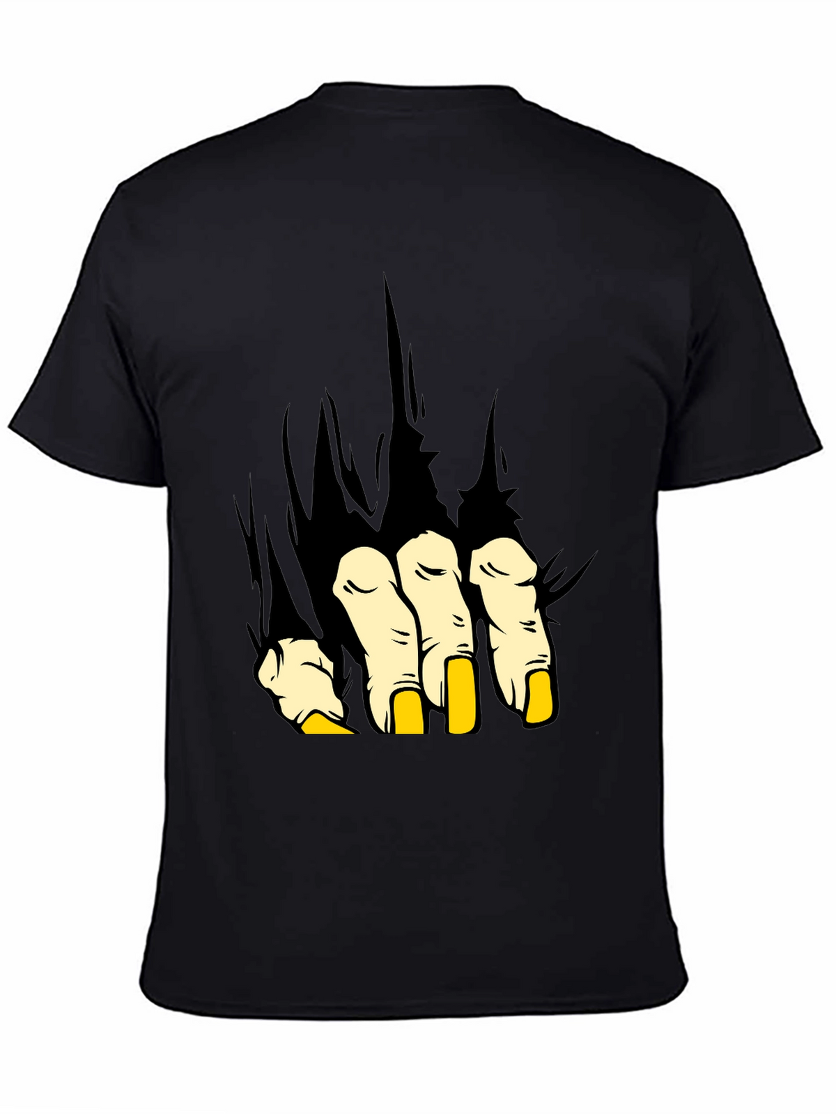 Monster Hand Graphic Print Black T-Shirt
