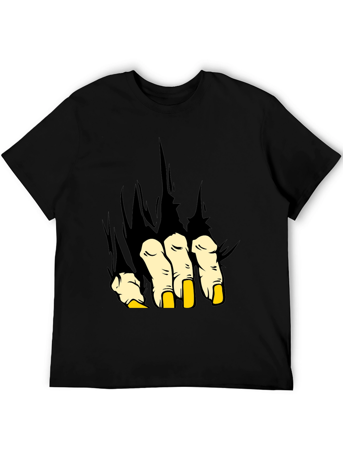 Monster Hand Graphic Print Black T-Shirt