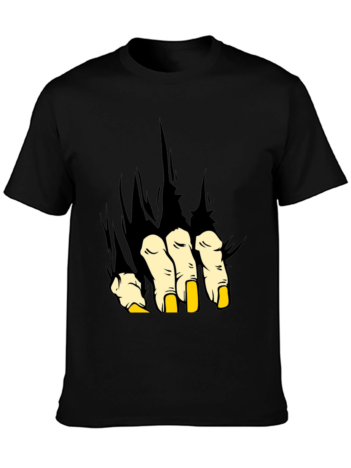 Monster Hand Graphic Print Black T-Shirt