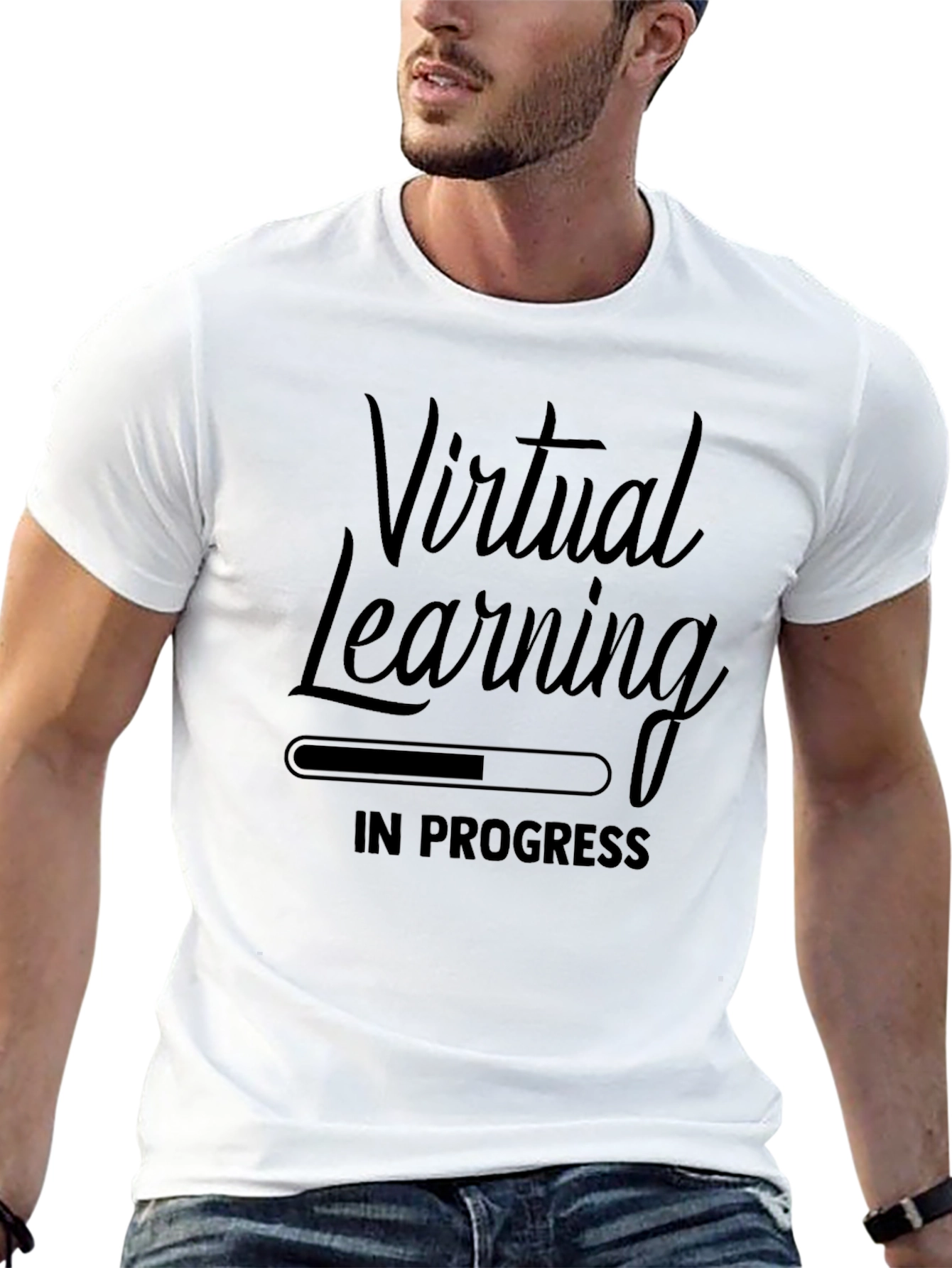 Virtual Learning In Progress Graphic Tee - Black